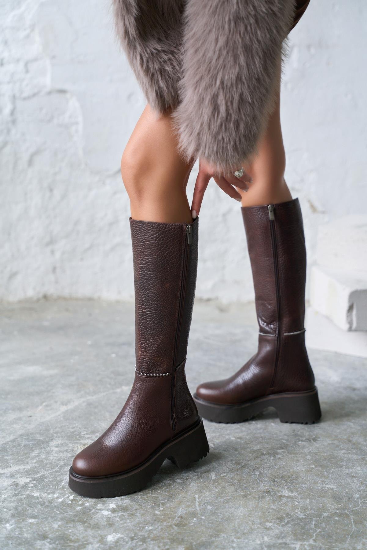 LARK KAHVE DERİ ÇİZME