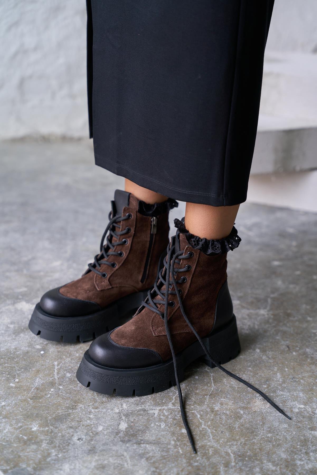 LİNEN KAHVE SÜET BOT