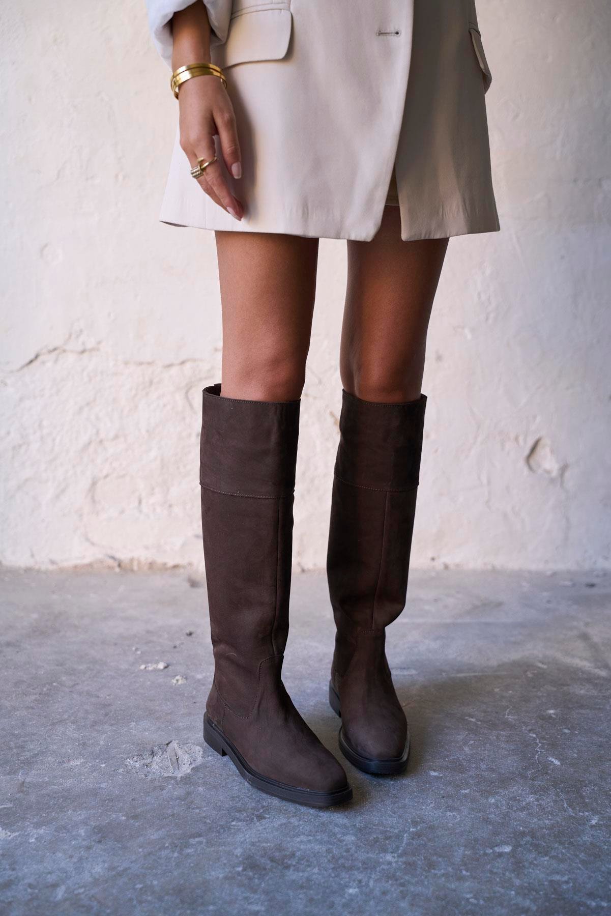 LUNO KAHVE SÜET ÇİZME