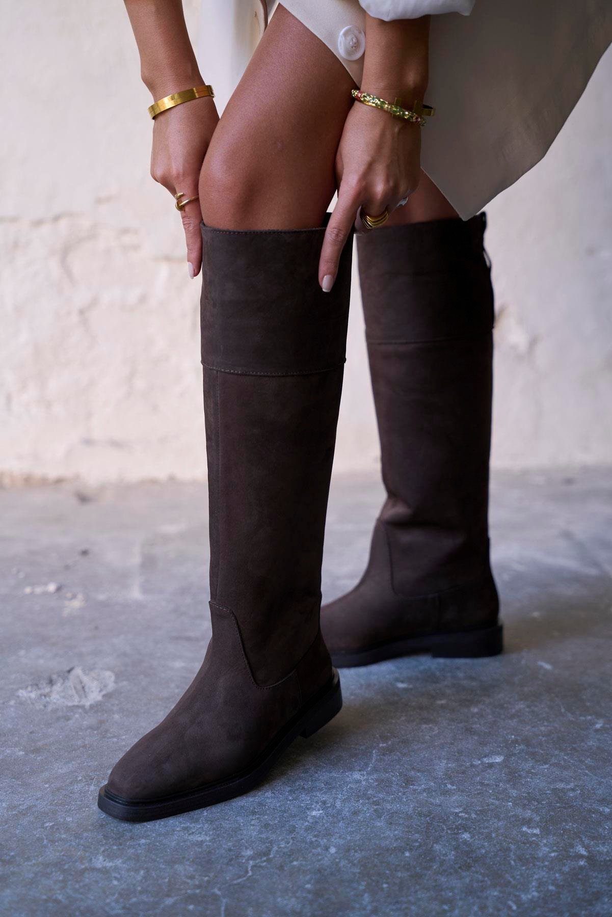 LUNO KAHVE SÜET ÇİZME