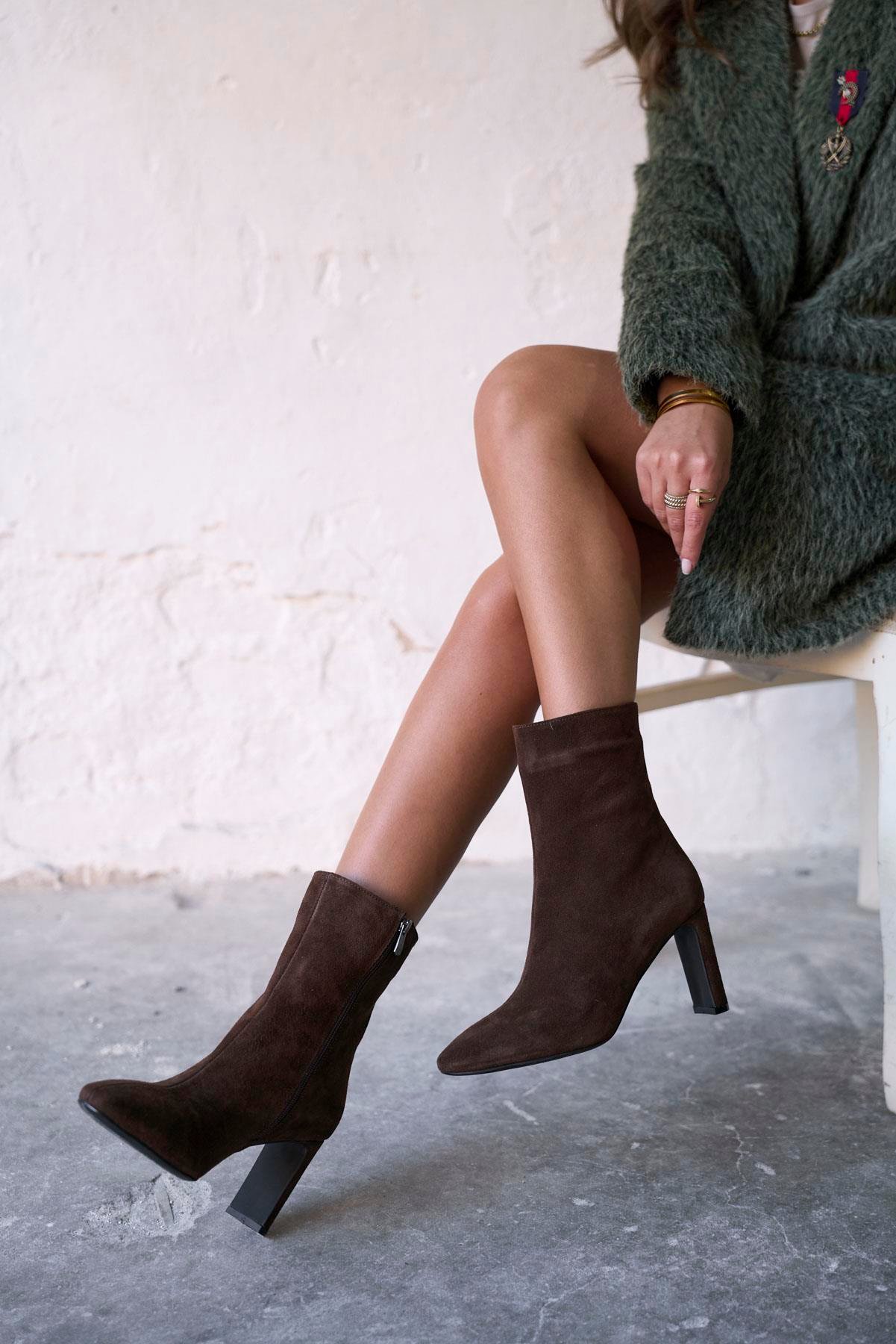 MARİSSE KAHVE SÜET TOPUKLU BOT