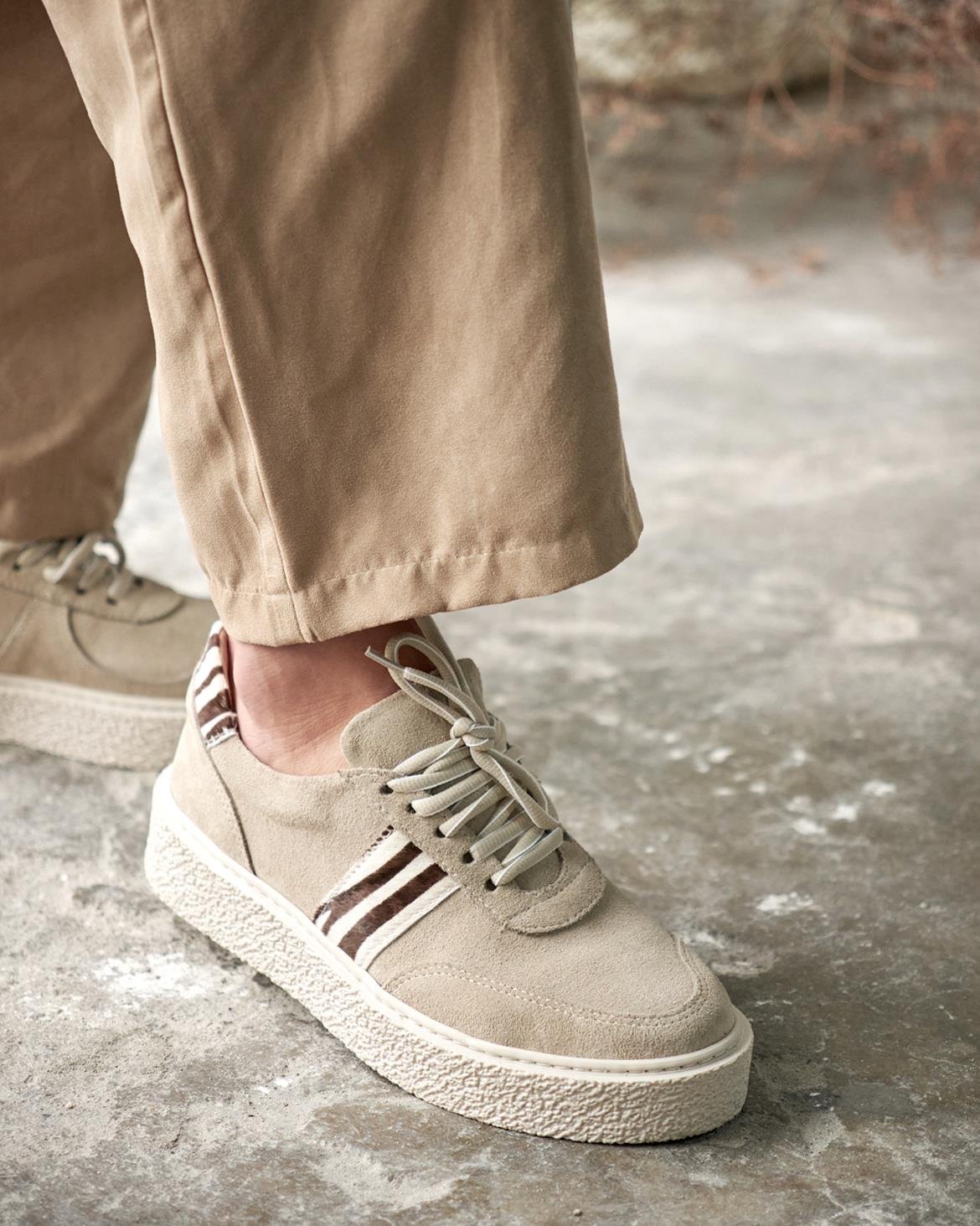 MİKEY BEJ SÜET SPOR AYAKKABI