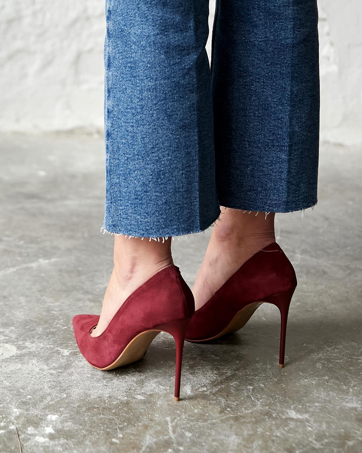 MİTTA 10 CM BORDO SÜET STİLETTO