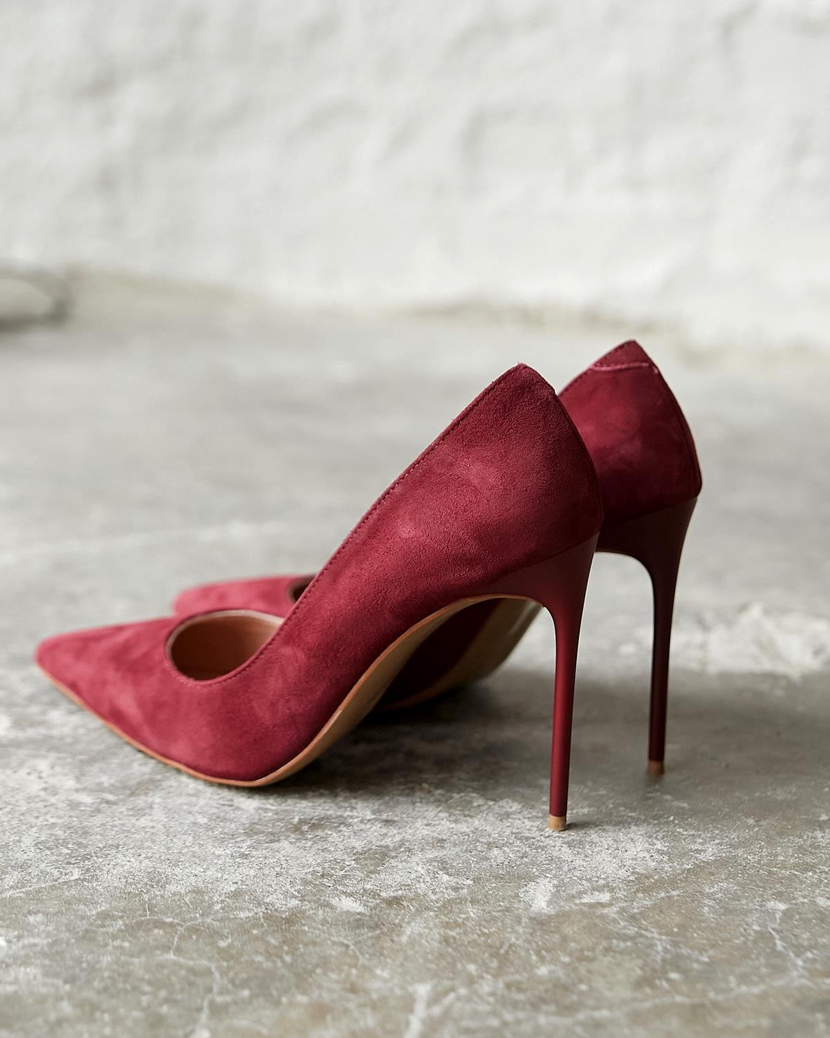 MİTTA 10 CM BORDO SÜET STİLETTO