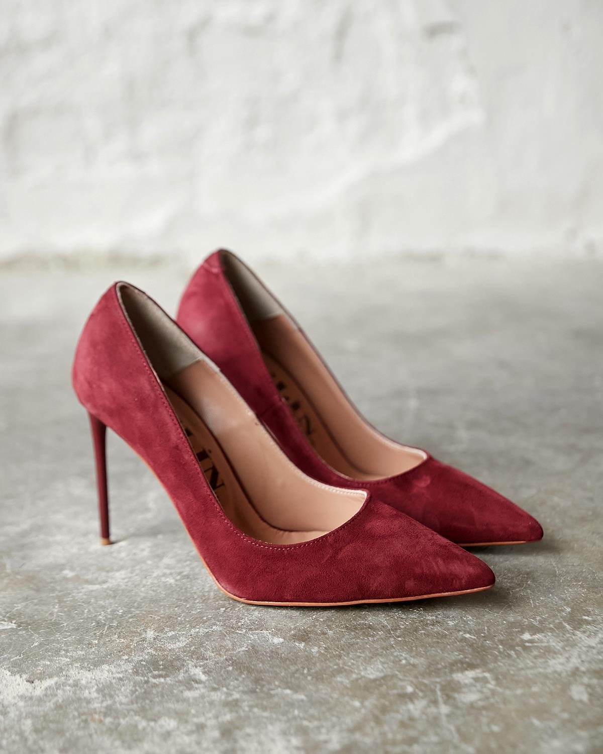 MİTTA 10 CM BORDO SÜET STİLETTO