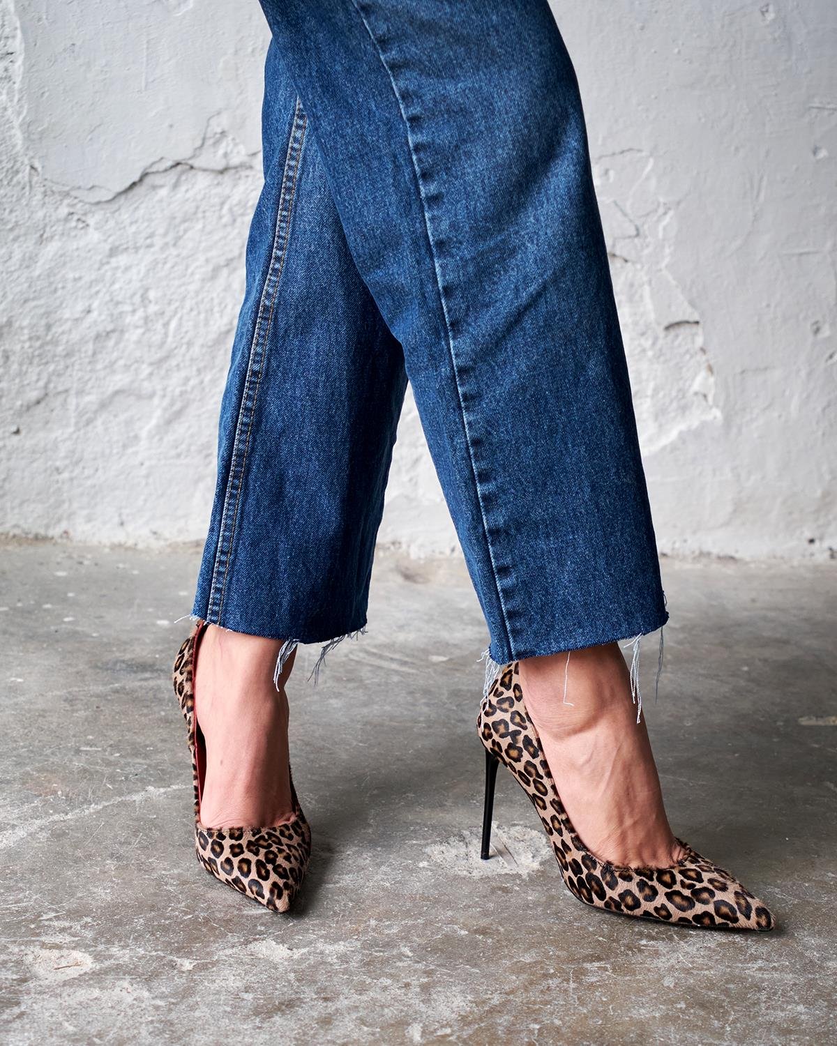 MİTTA 10 CM LEOPAR SÜET STİLETTO