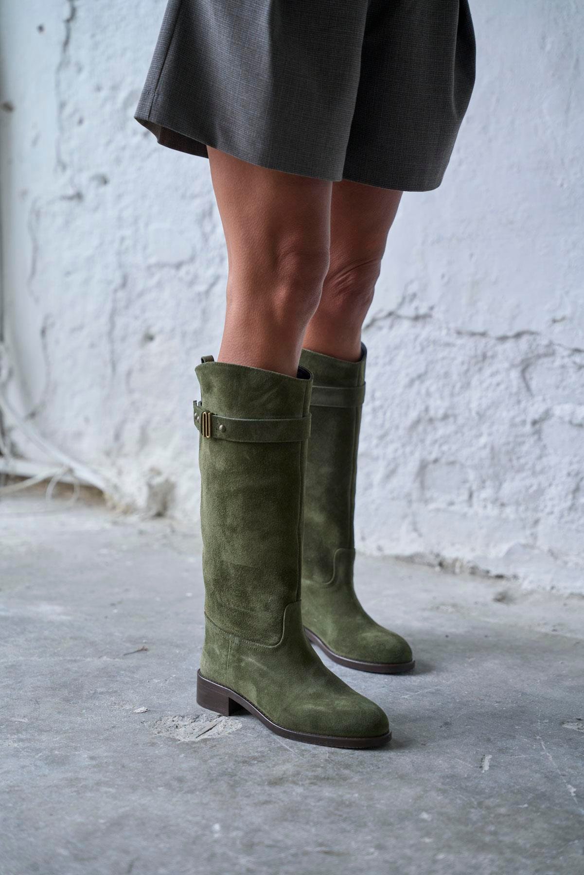 MODLİNG HAKİ SÜET ÇİZME