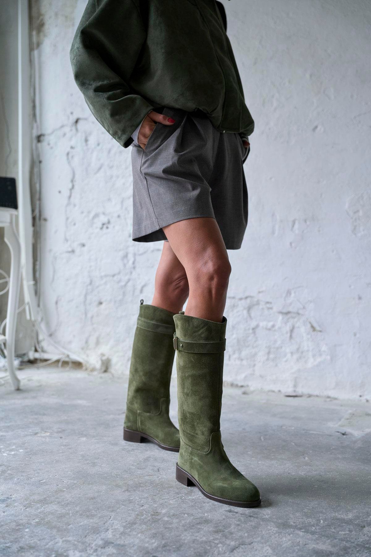 MODLİNG HAKİ SÜET ÇİZME