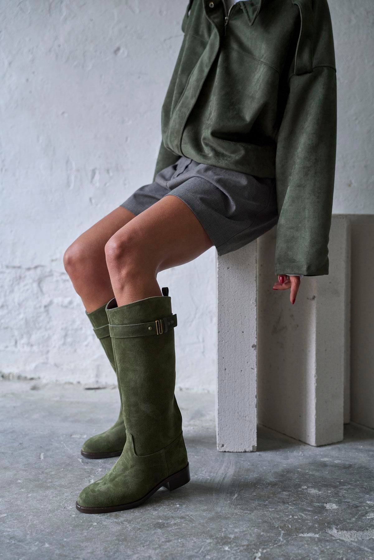 MODLİNG HAKİ SÜET ÇİZME