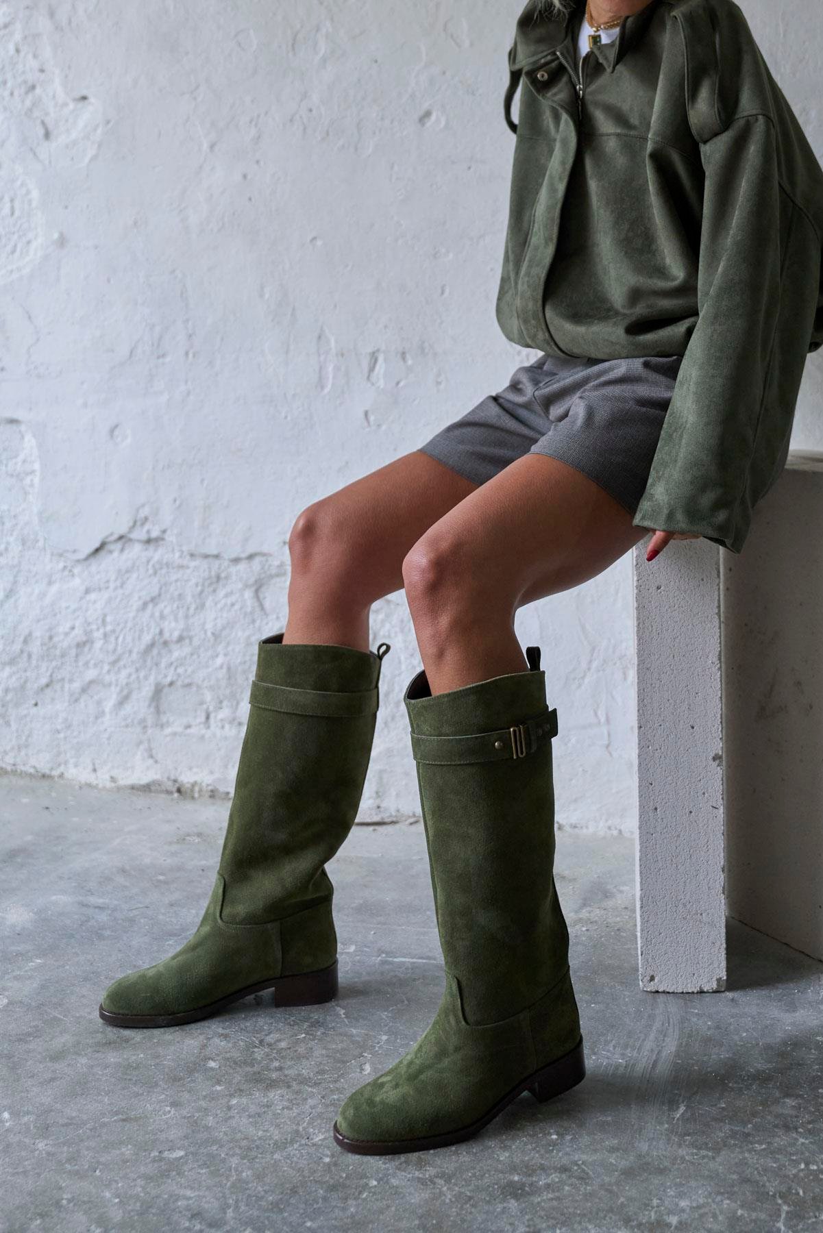 MODLİNG HAKİ SÜET ÇİZME