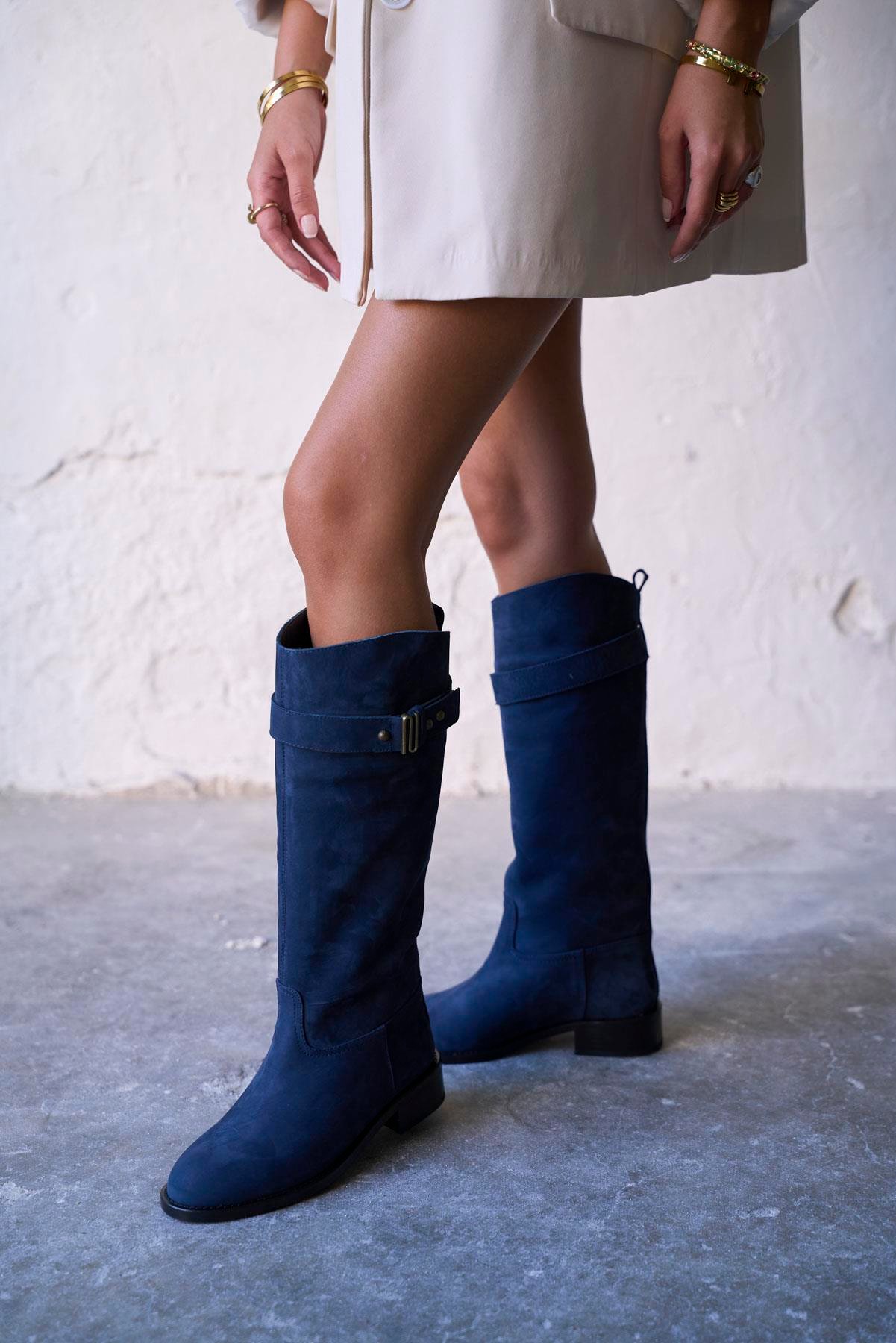 MODLİNG LACİVERT SÜET ÇİZME