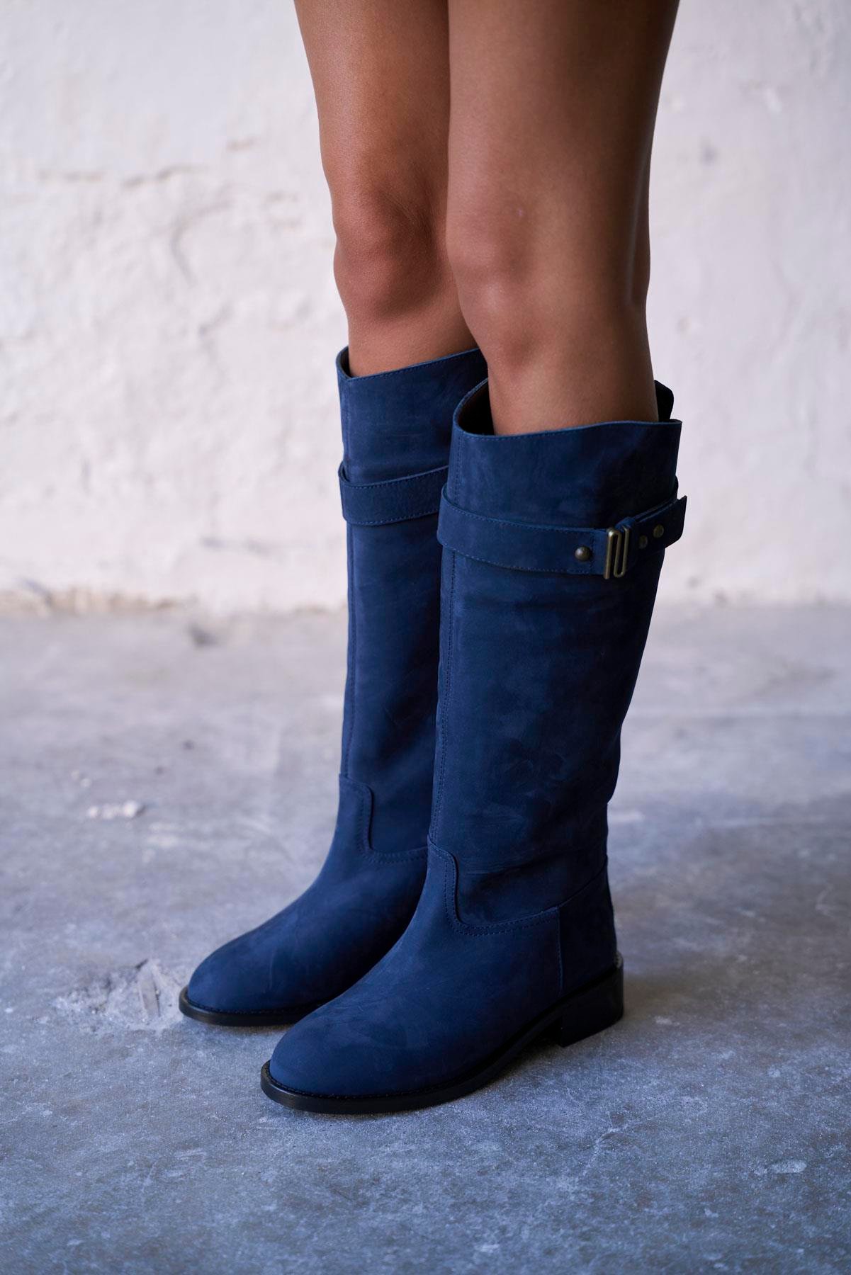 MODLİNG LACİVERT SÜET ÇİZME