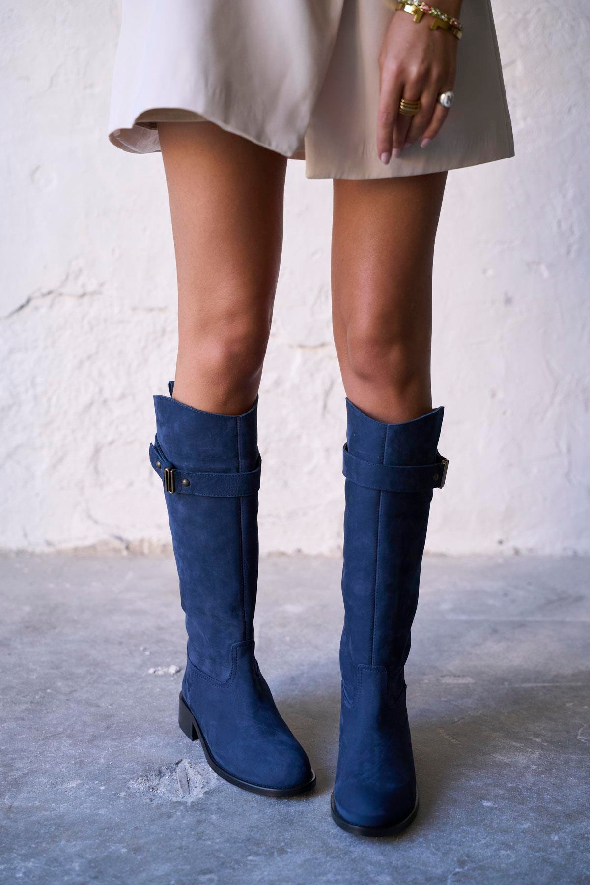 MODLİNG LACİVERT SÜET ÇİZME