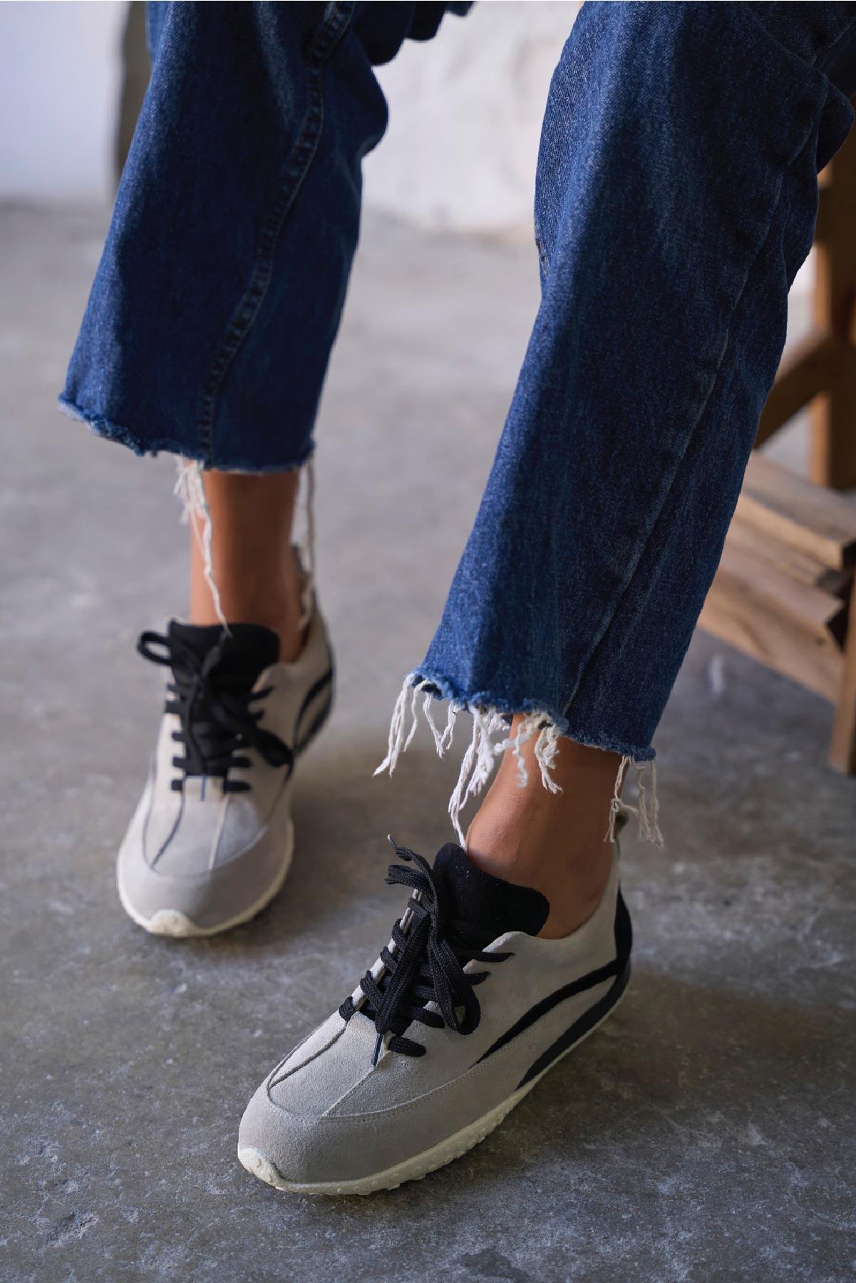 MULDER BEJ SİYAH SPOR AYAKKABI 