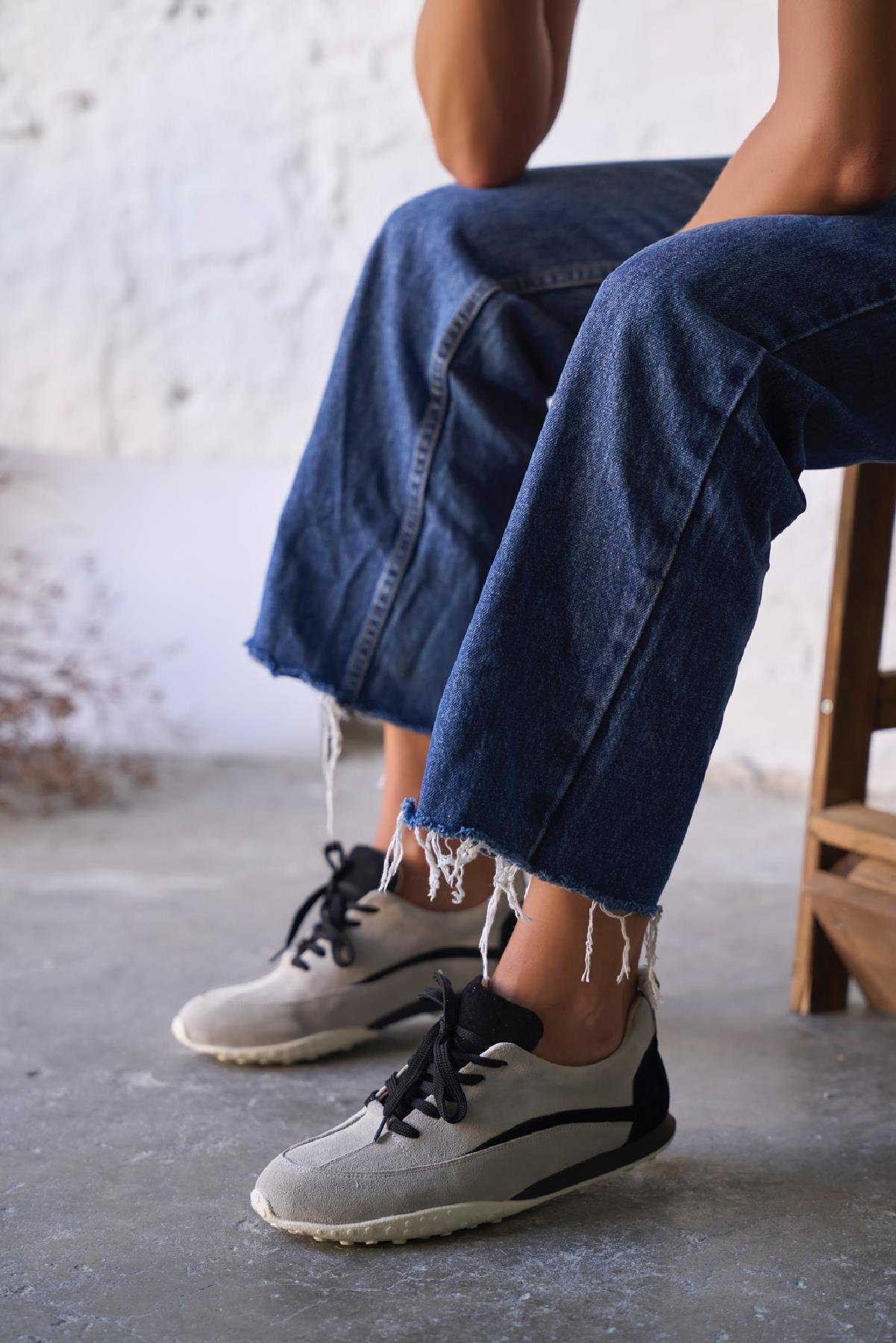 MULDER BEJ SİYAH SPOR AYAKKABI 