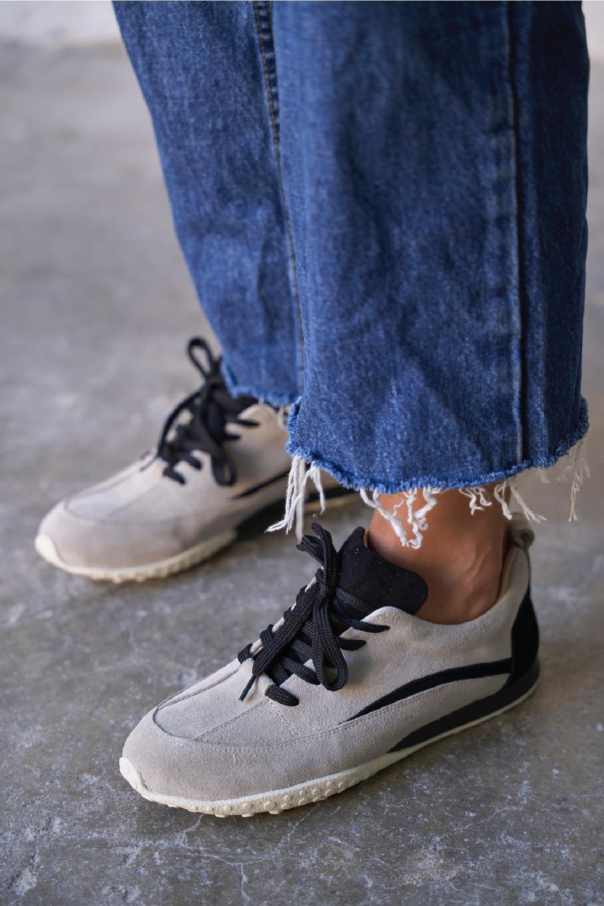 MULDER BEJ SİYAH SPOR AYAKKABI 