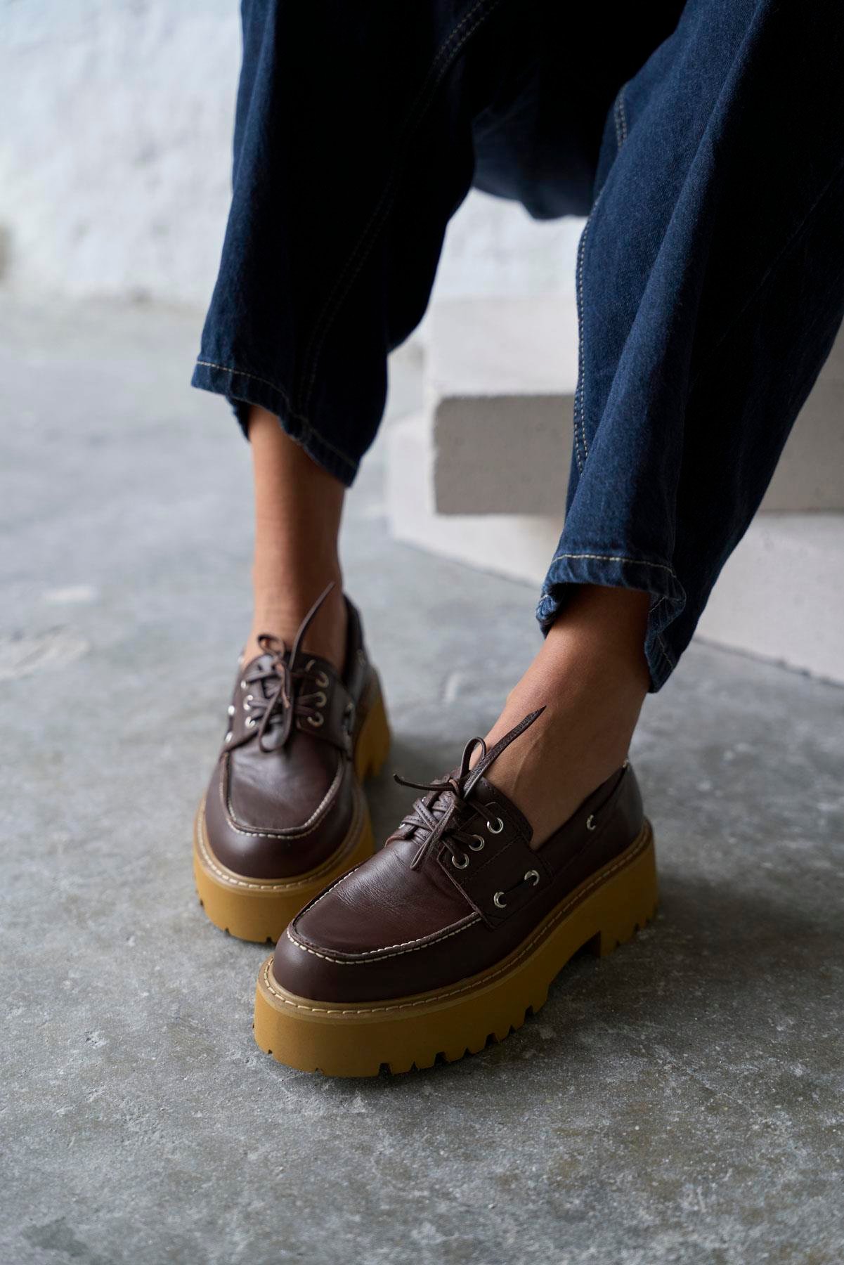 NAPO KAHVE DERİ MAKOSEN