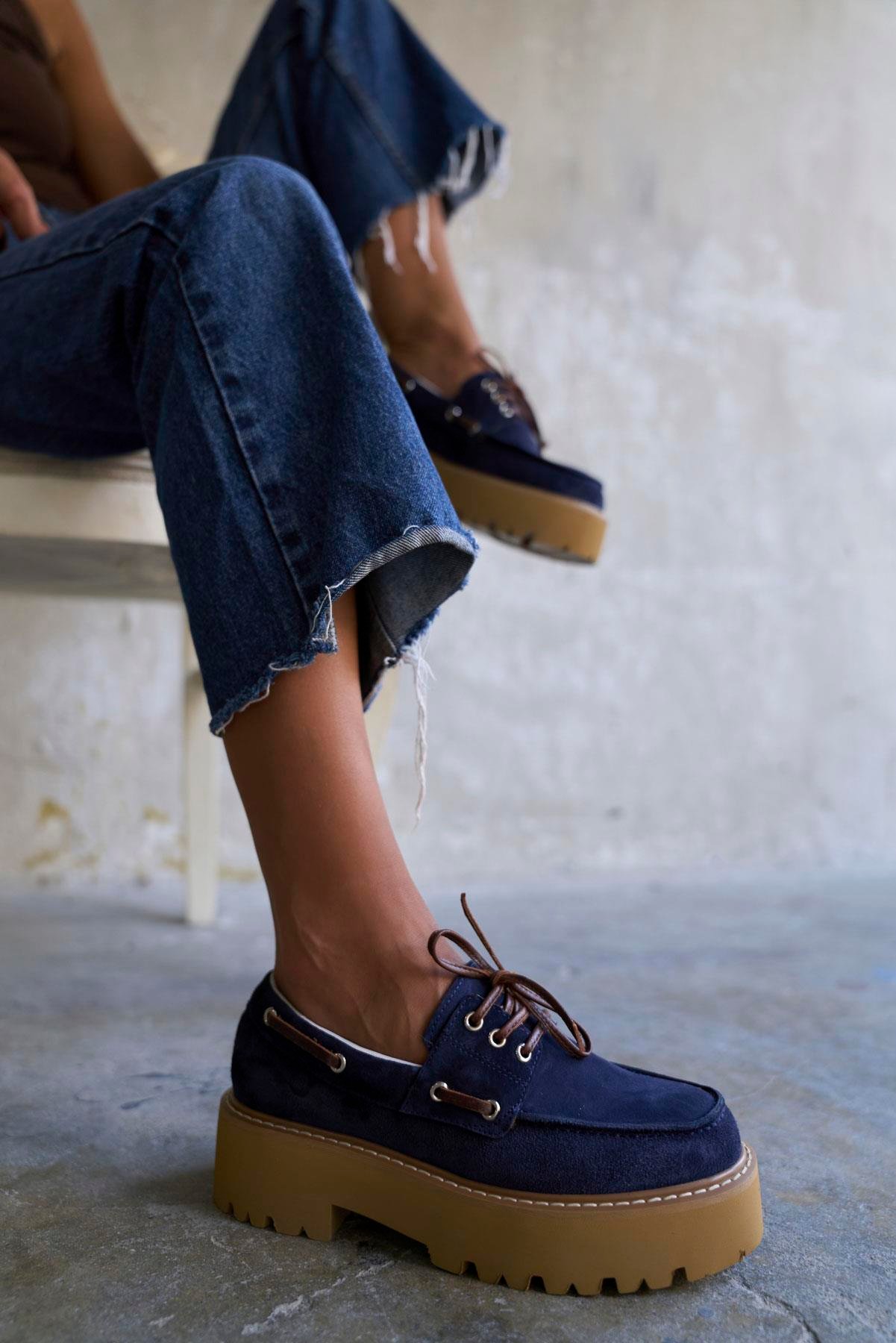 NAPO LACİVERT SÜET MAKOSEN