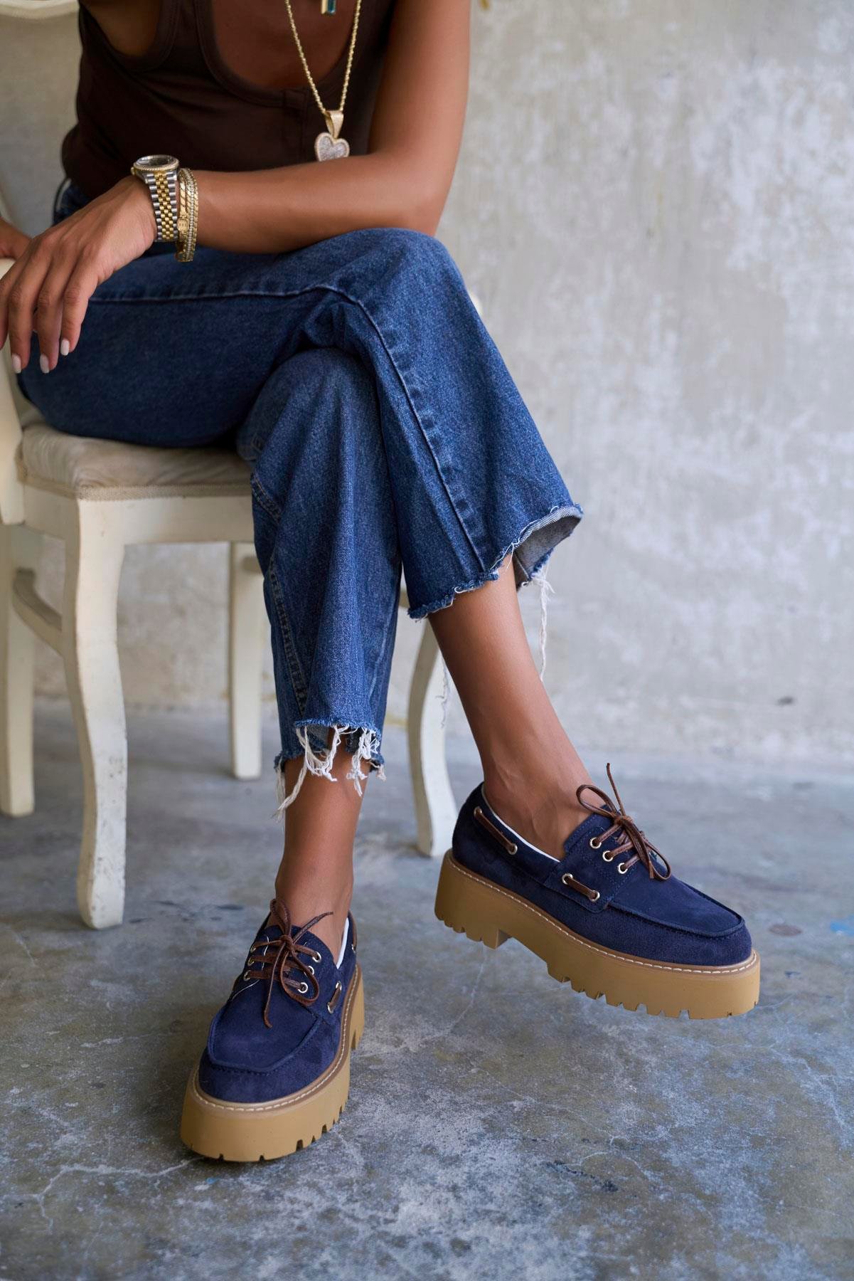 NAPO LACİVERT SÜET MAKOSEN