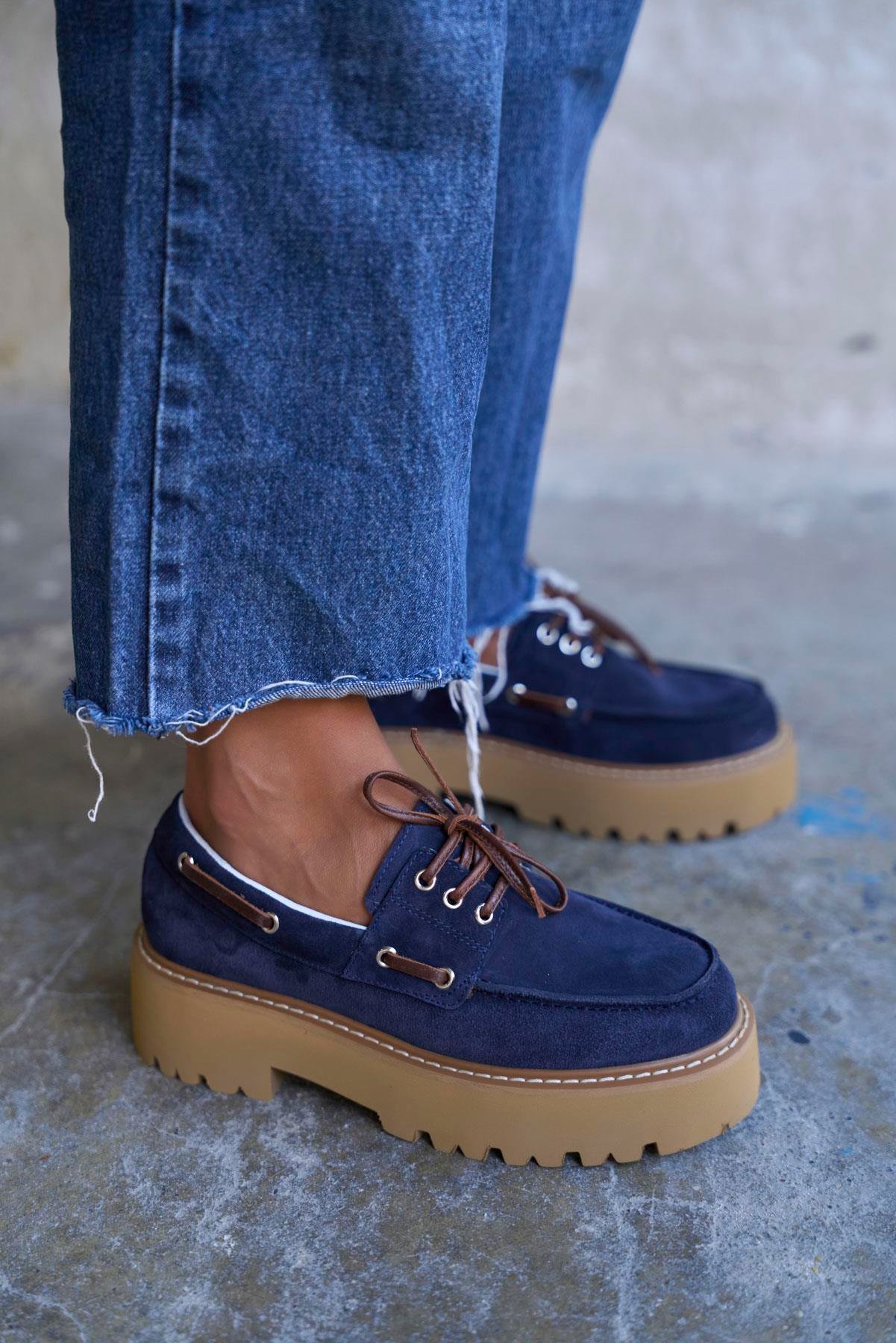 NAPO LACİVERT SÜET MAKOSEN