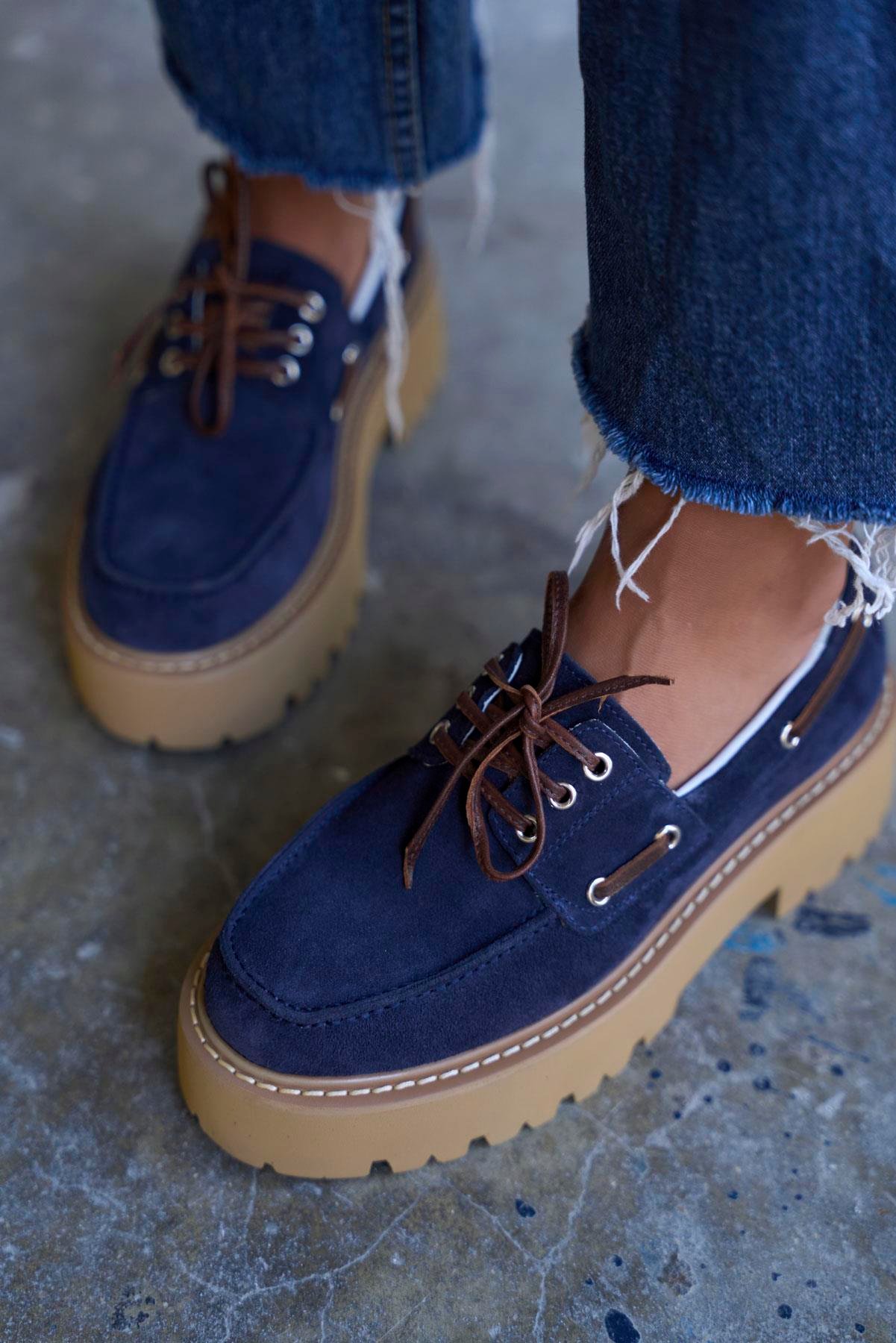 NAPO LACİVERT SÜET MAKOSEN