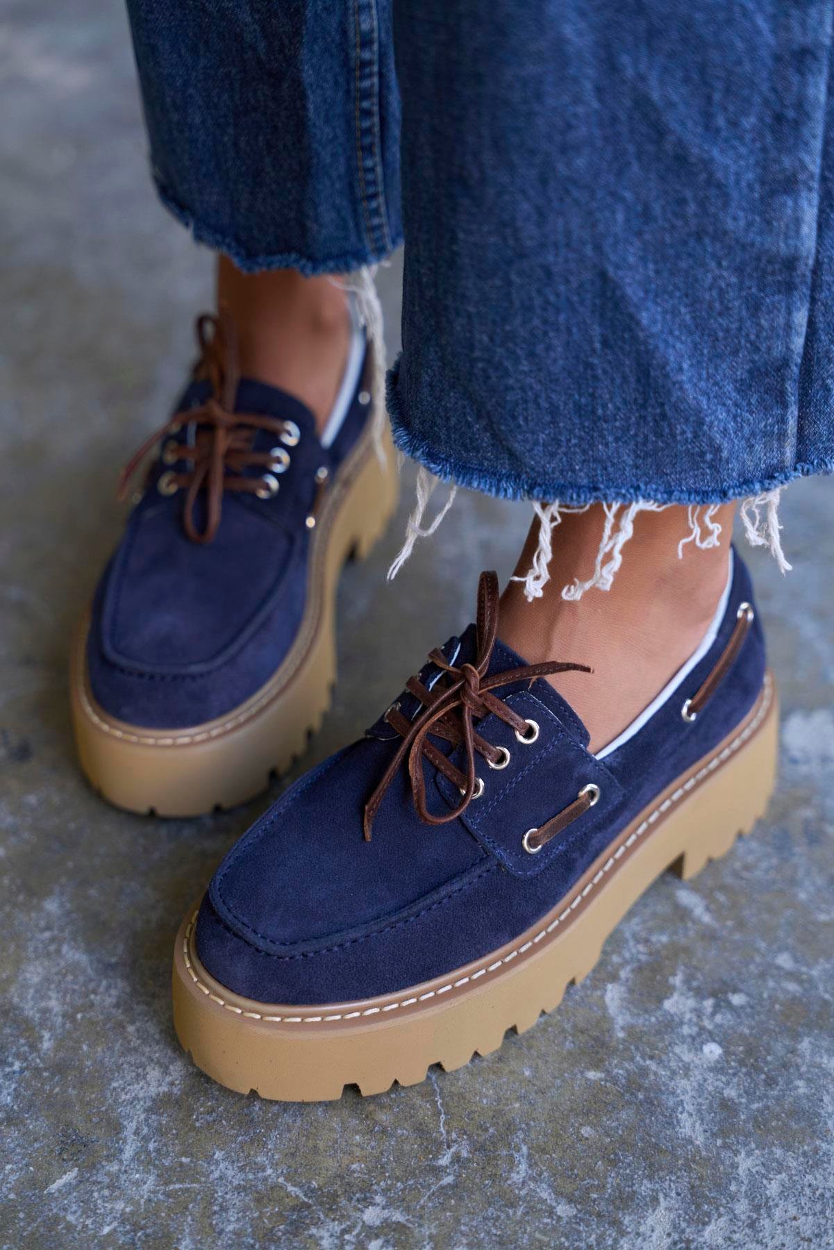 NAPO LACİVERT SÜET MAKOSEN