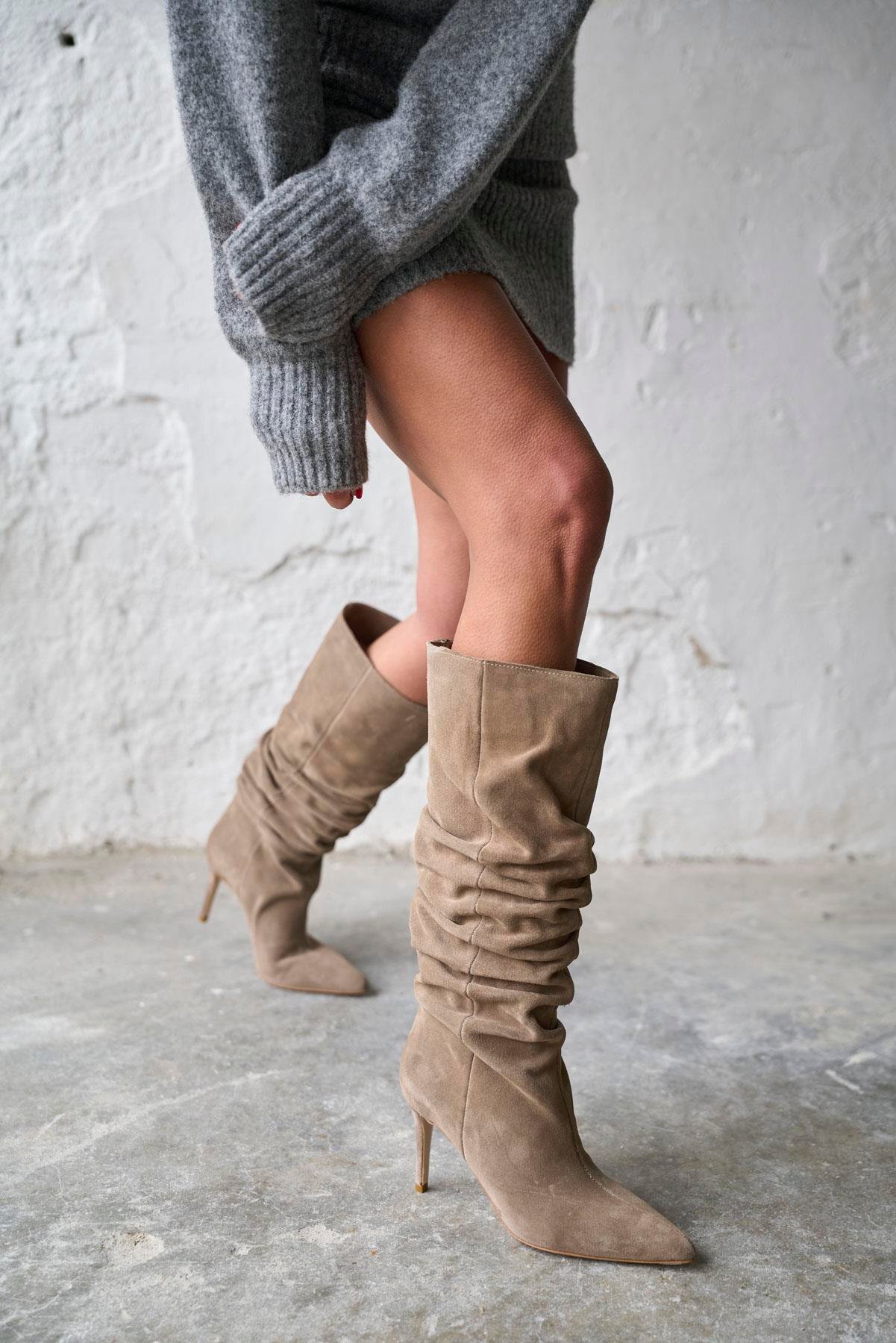 NOİRE VİZON SÜET ÇİZME