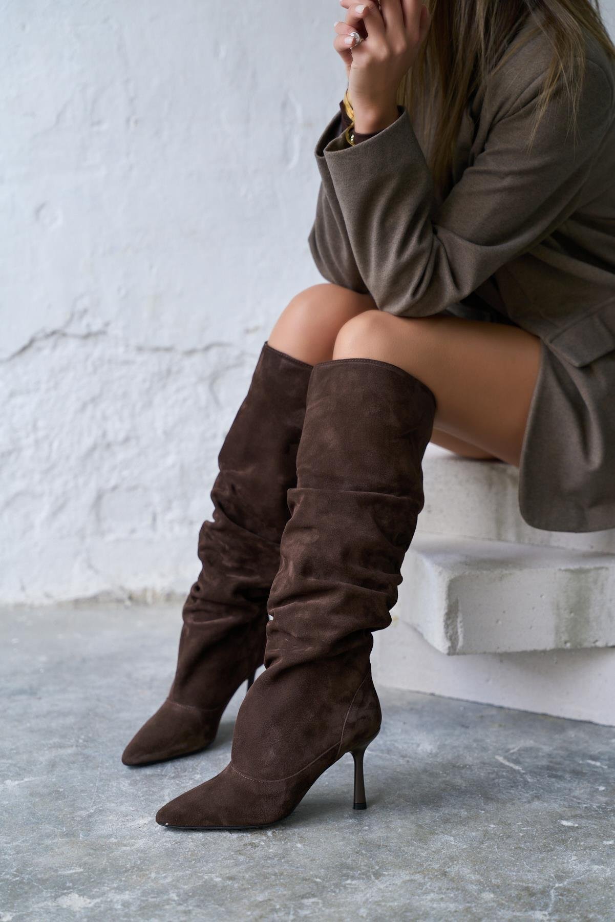 PAİXO KAHVE SÜET ÇİZME 