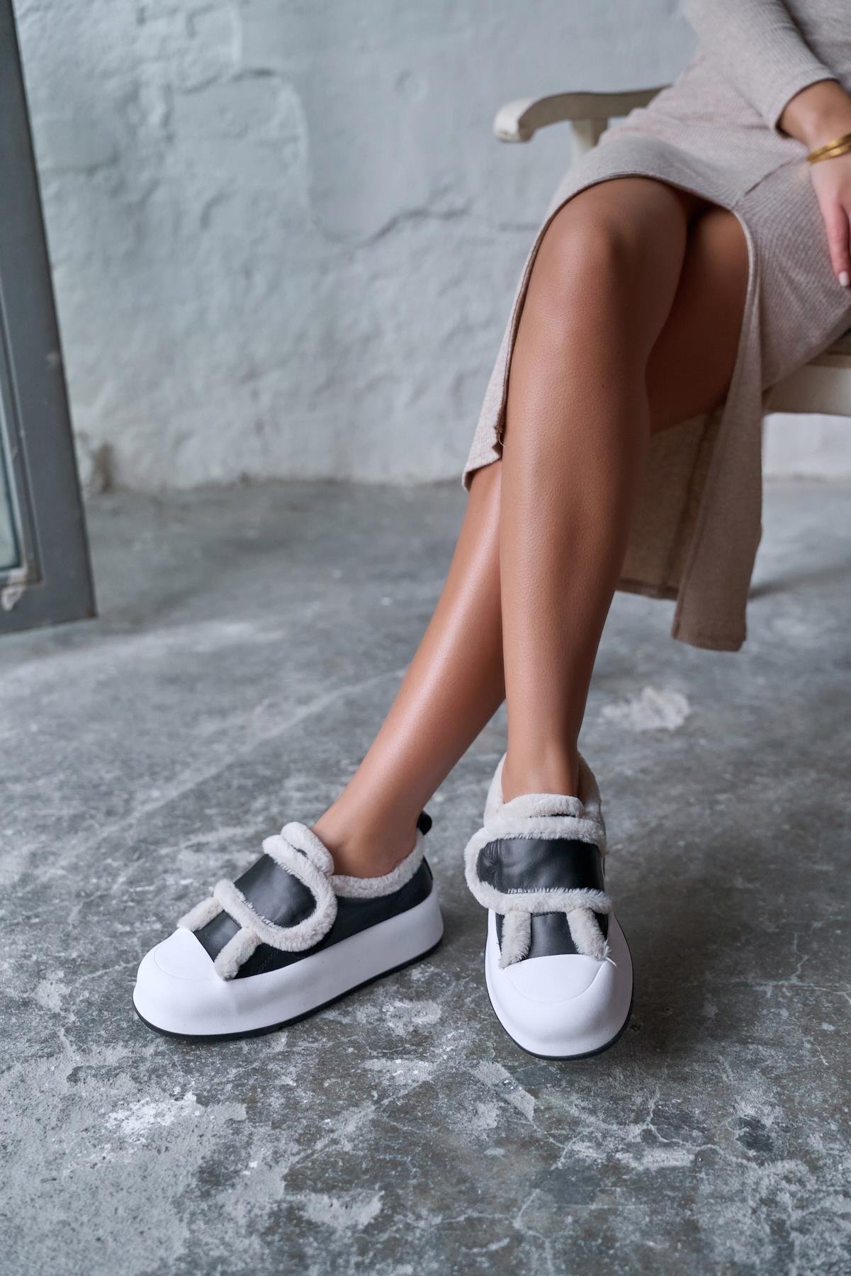 PALMAS SİYAH DERİ SPOR AYAKKABI