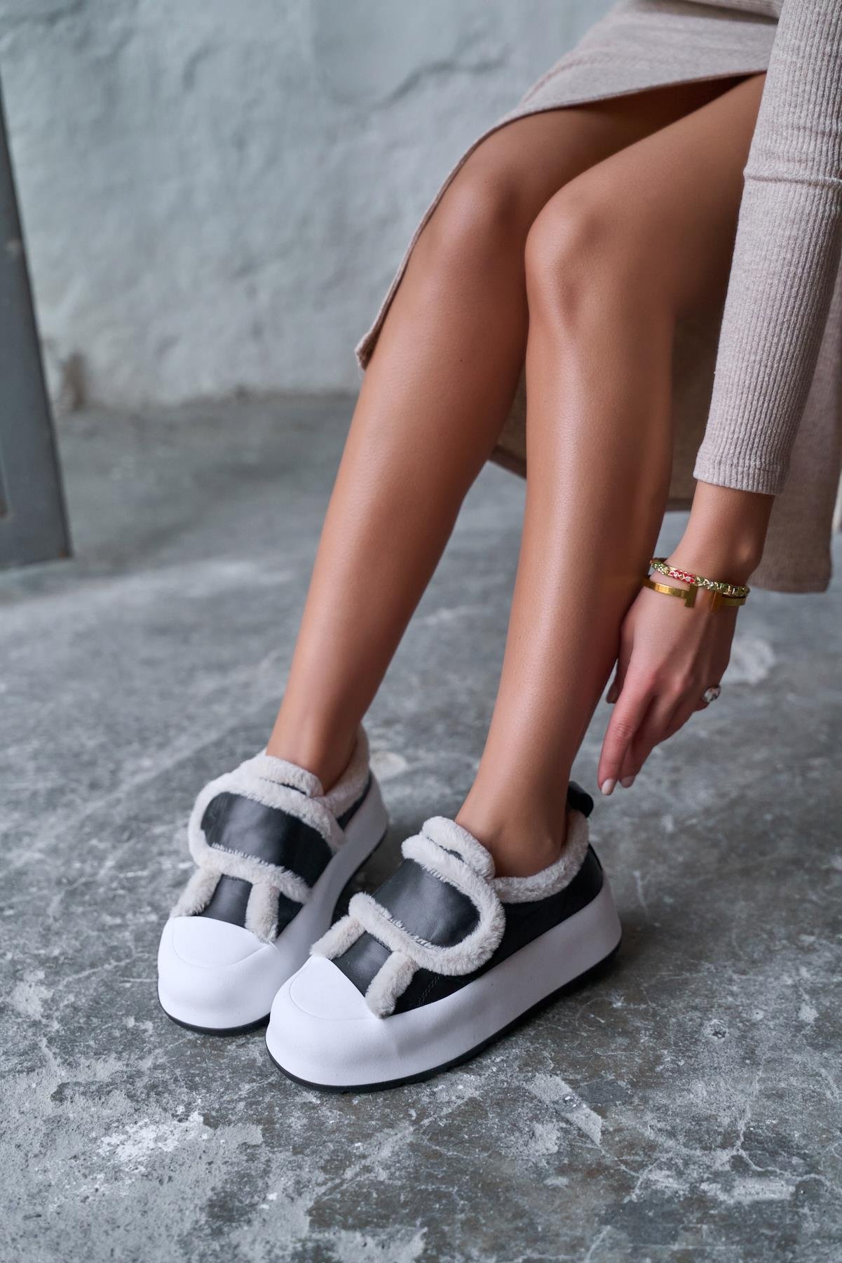 PALMAS SİYAH DERİ SPOR AYAKKABI