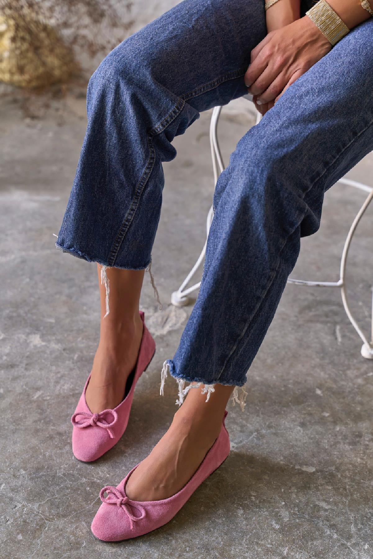 PİGGY PEMBE SÜET BABET