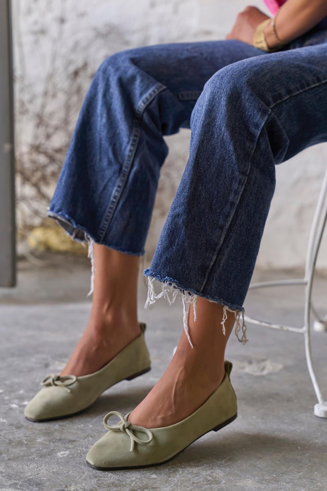 PİGGY YEŞİL SÜET BABET