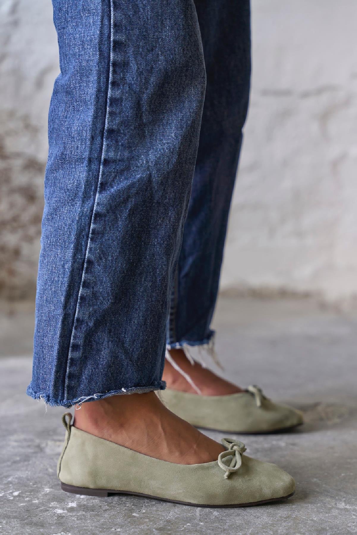 PİGGY YEŞİL SÜET BABET