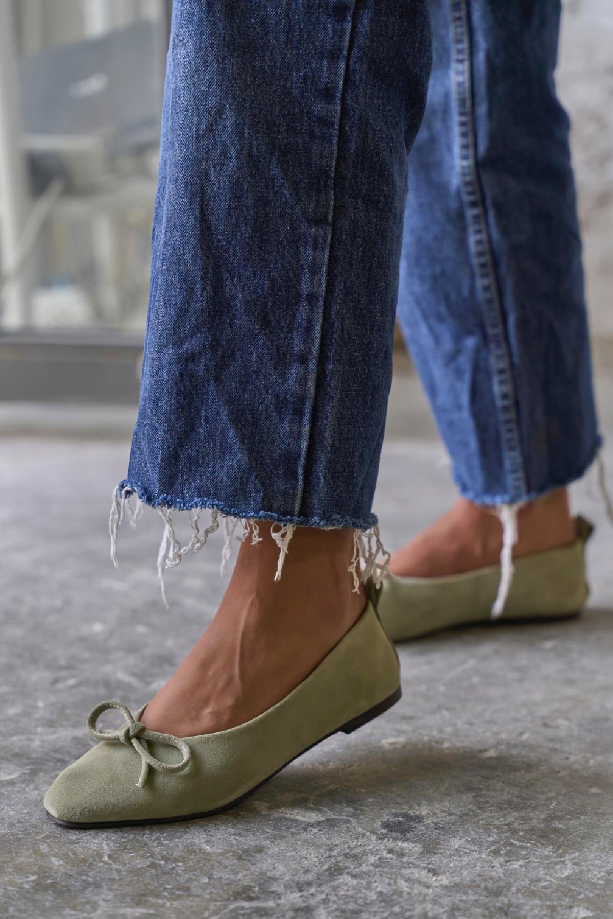 PİGGY YEŞİL SÜET BABET