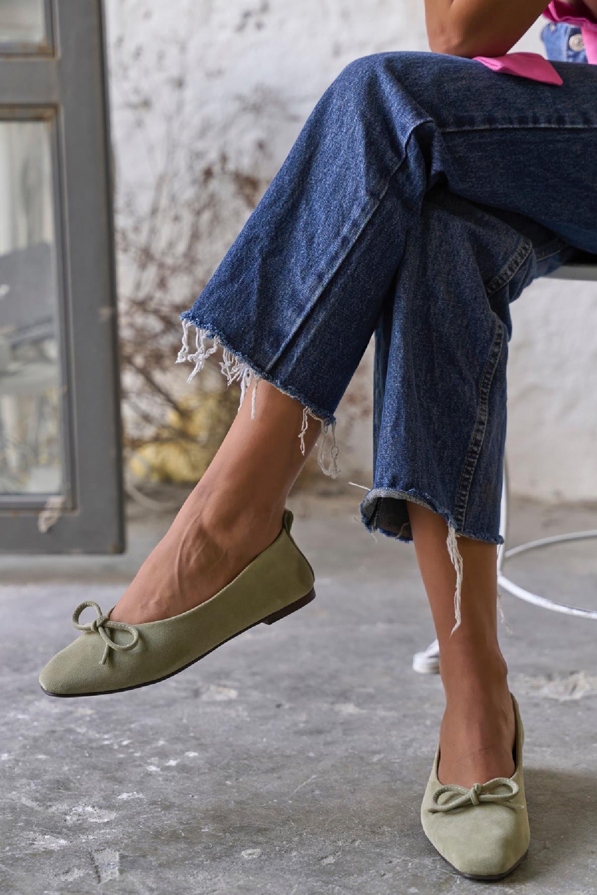 PİGGY YEŞİL SÜET BABET