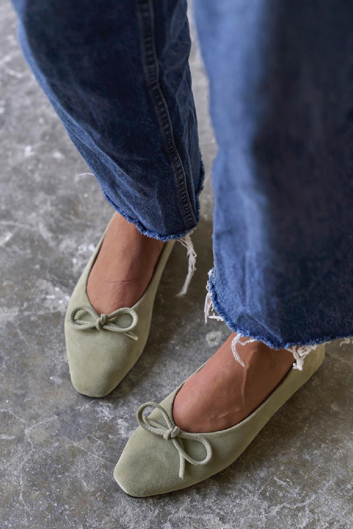 PİGGY YEŞİL SÜET BABET