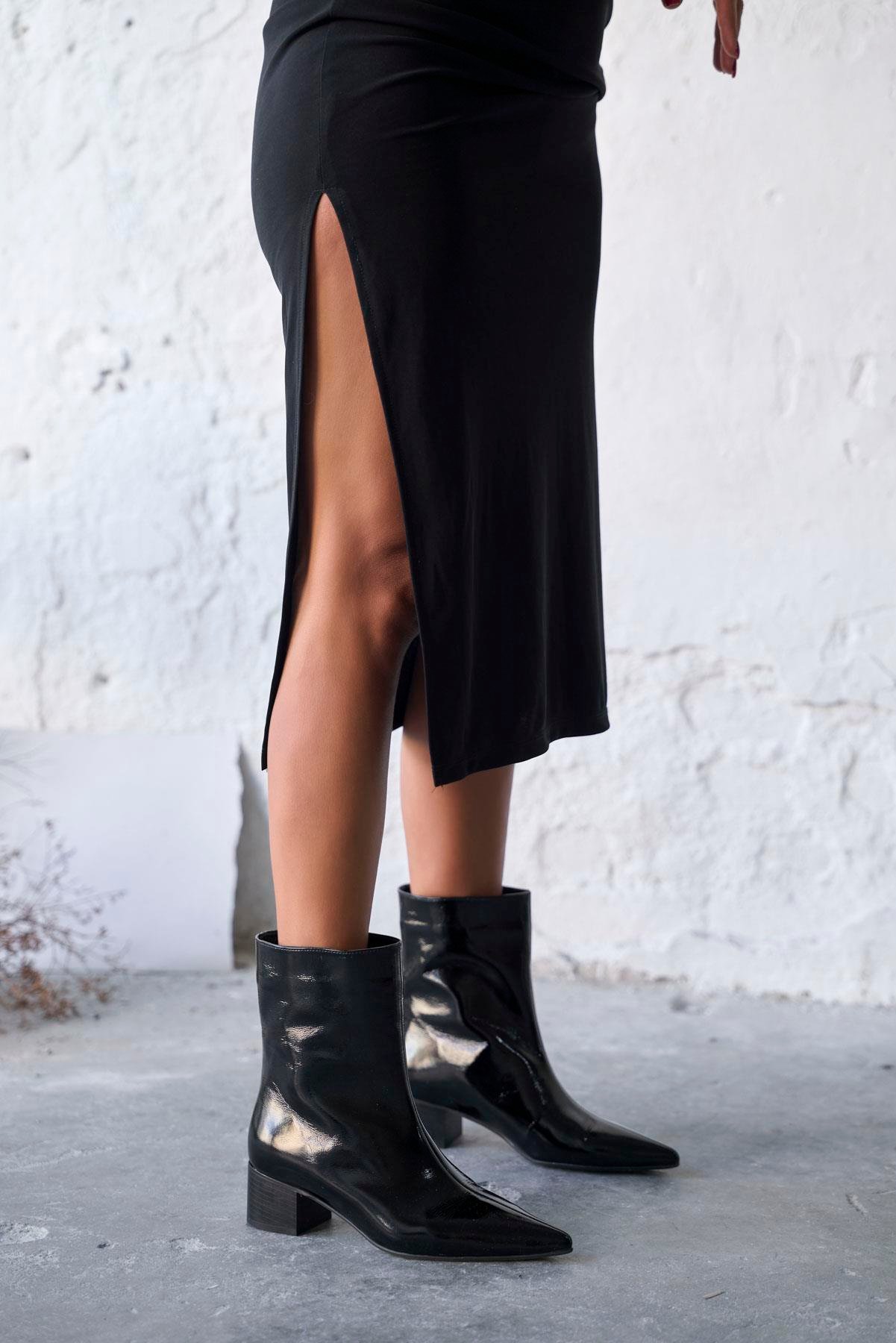 PİNOLS SİYAH RUGAN TOPUKLU BOT