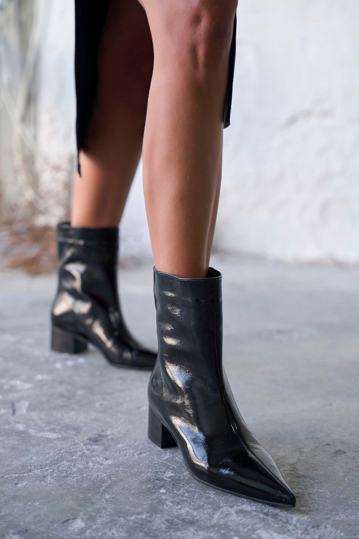 PİNOLS SİYAH RUGAN TOPUKLU BOT