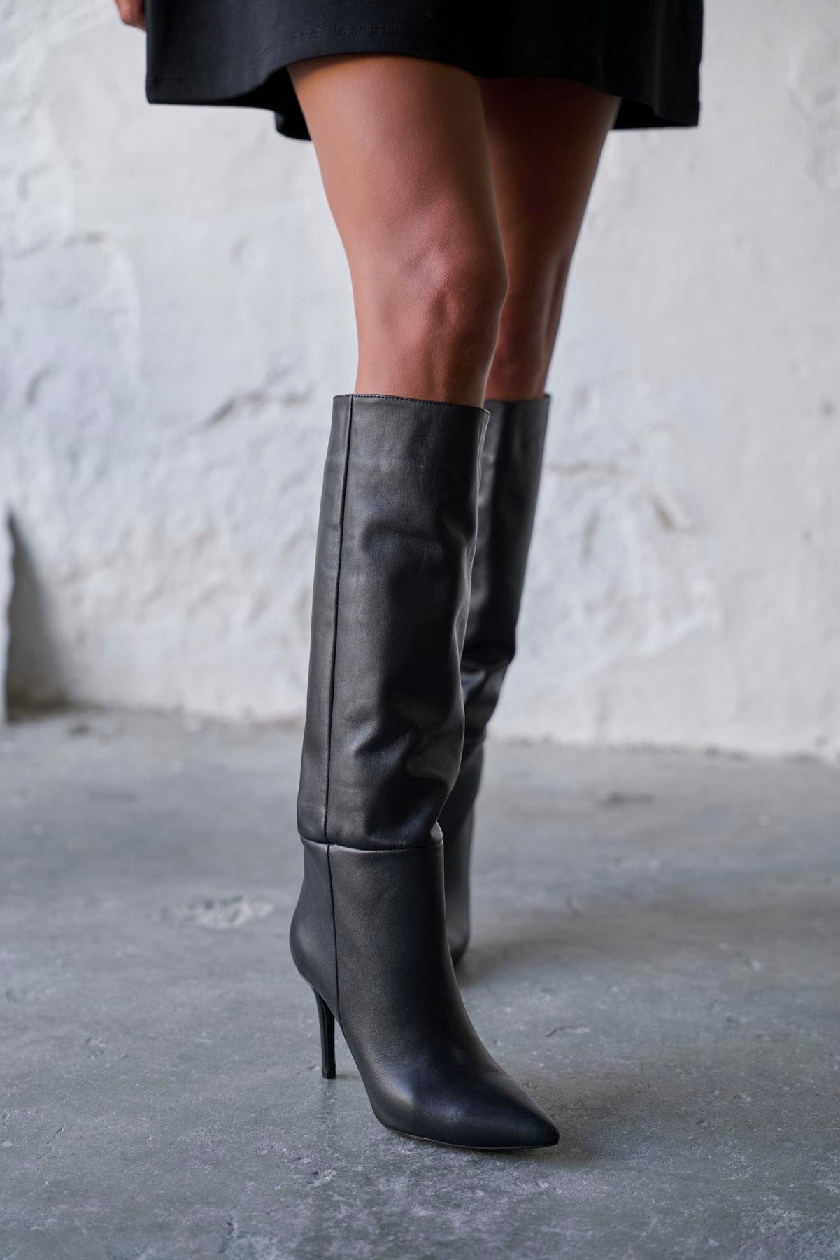 PİQUE SİYAH DERİ ÇİZME