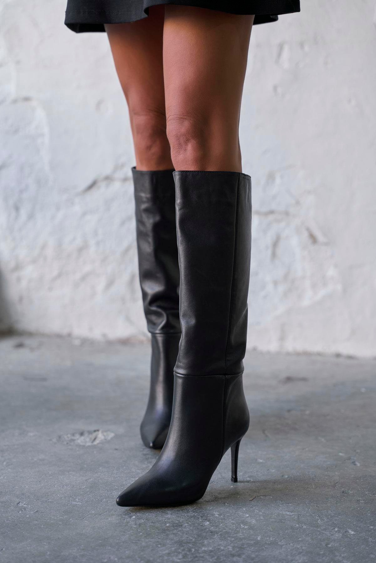 PİQUE SİYAH DERİ ÇİZME