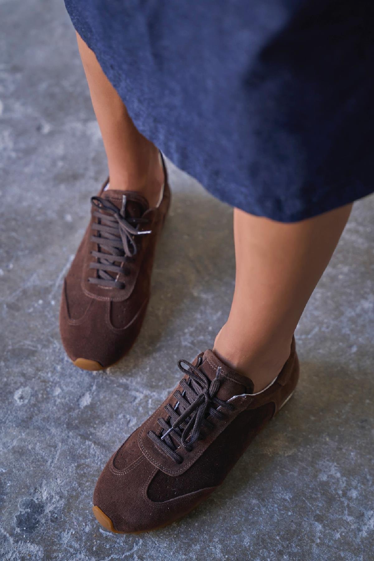 POE KAHVE SÜET SPOR AYAKKABI 