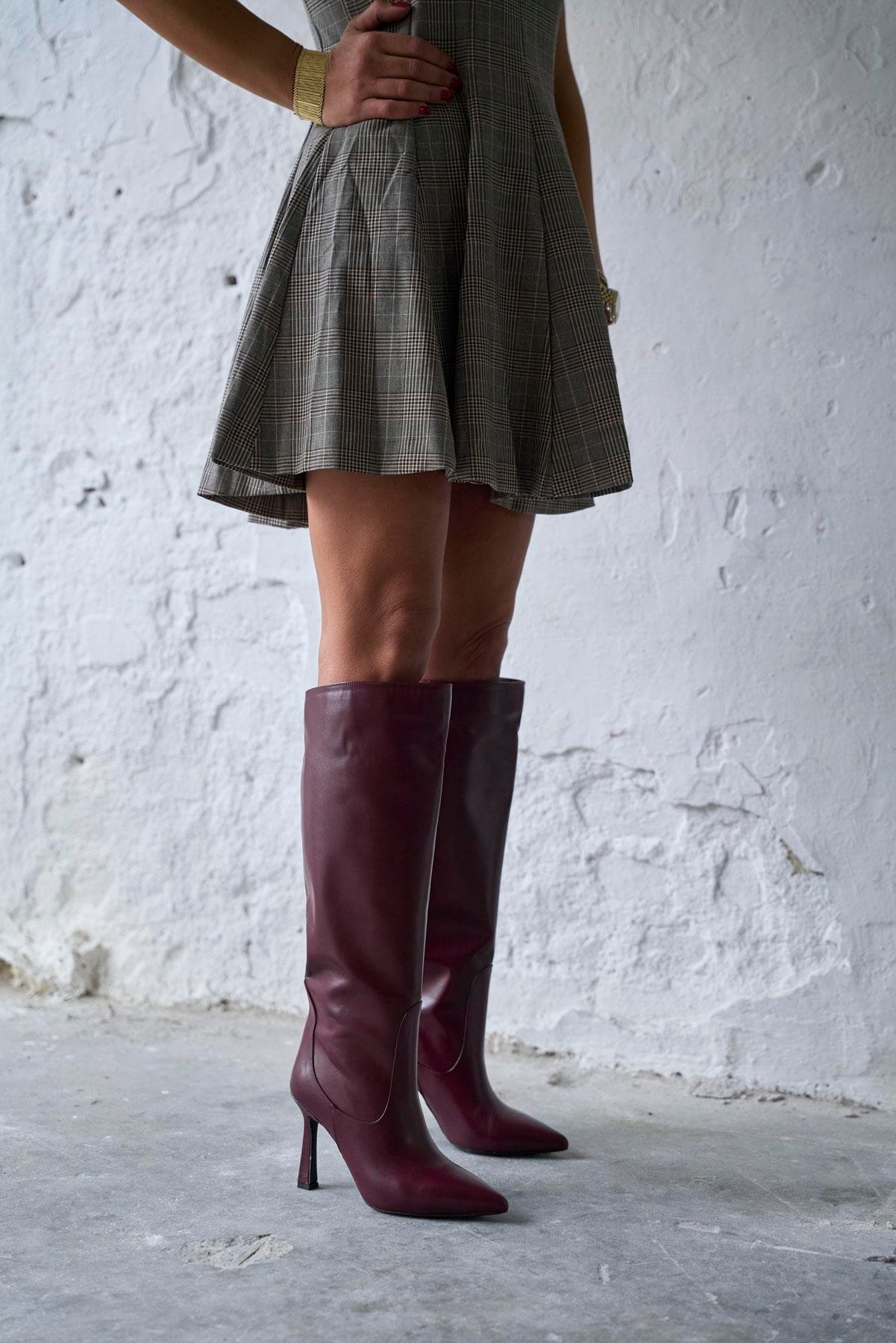 RAKOV BORDO DERİ ÇİZME