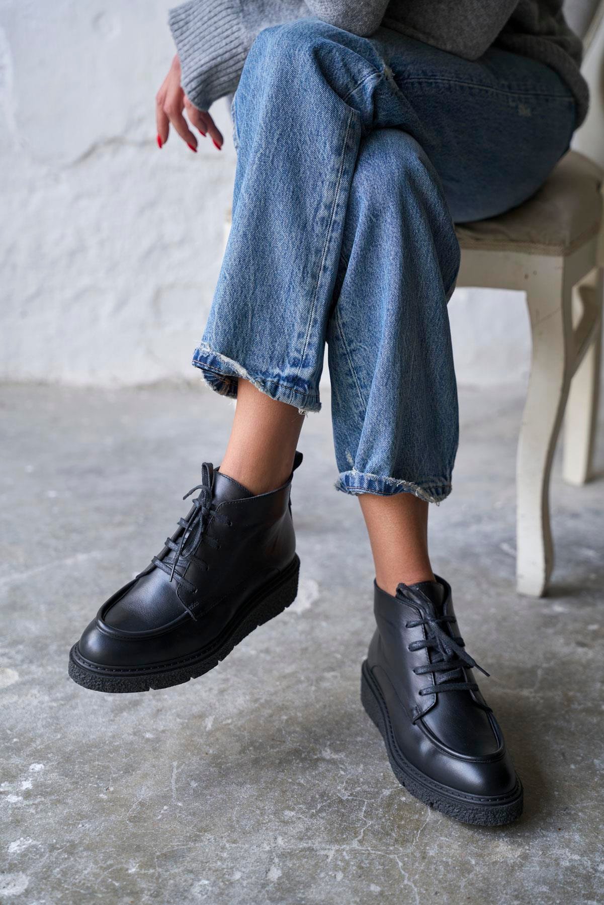 REGGİO SİYAH DERİ BOT