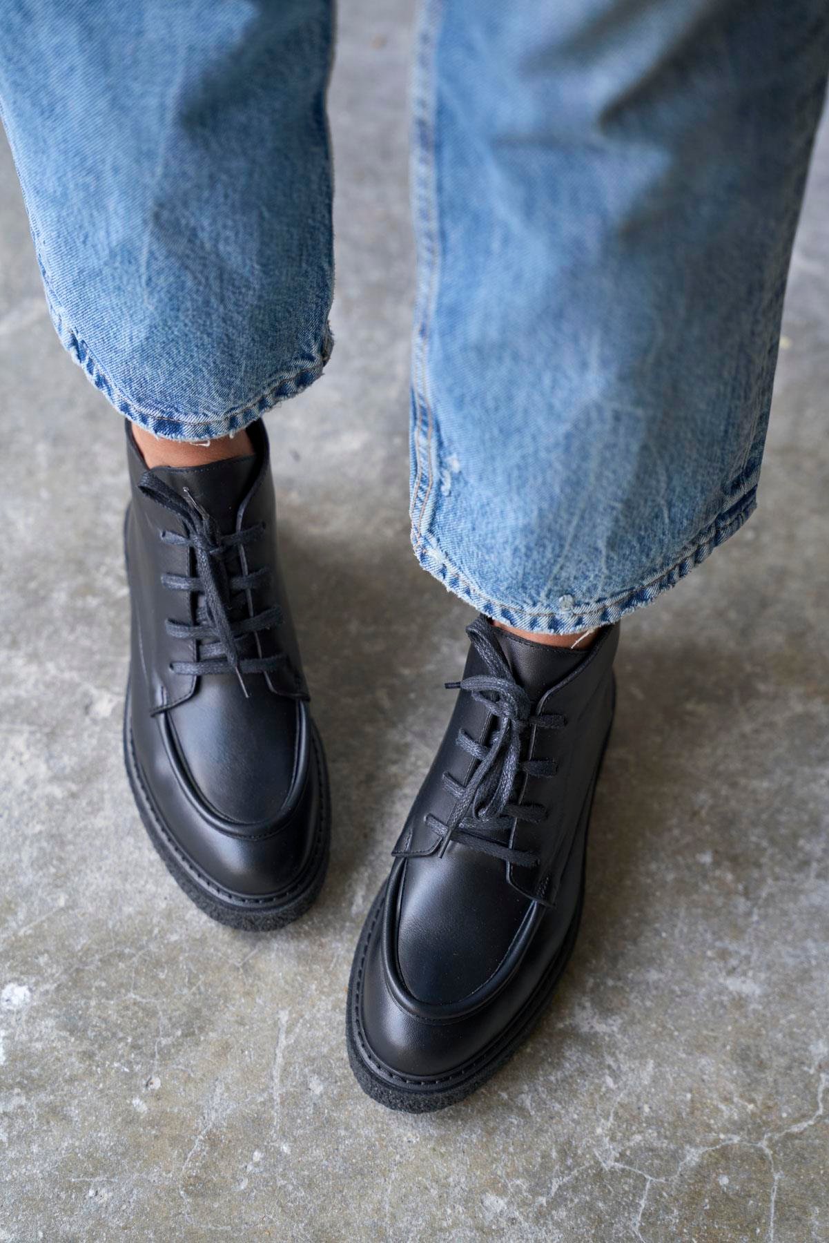 REGGİO SİYAH DERİ BOT