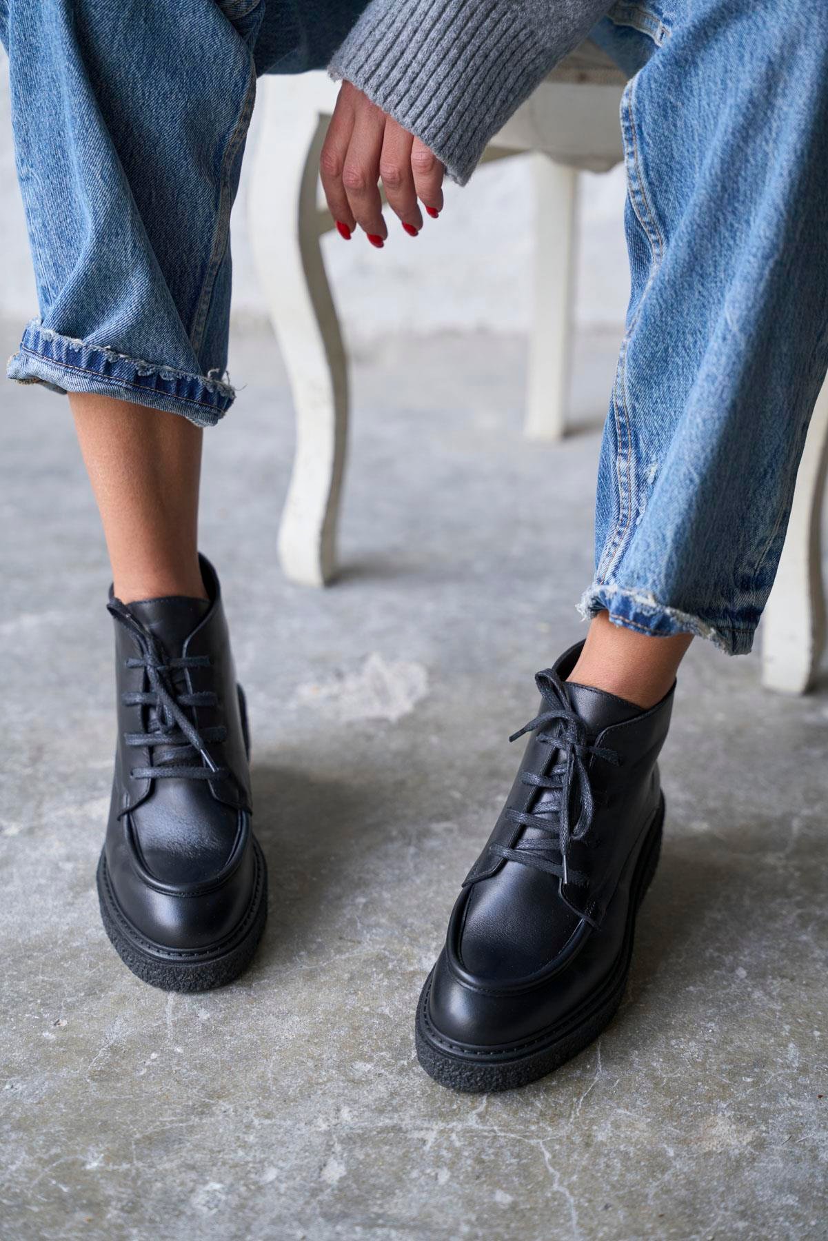 REGGİO SİYAH DERİ BOT