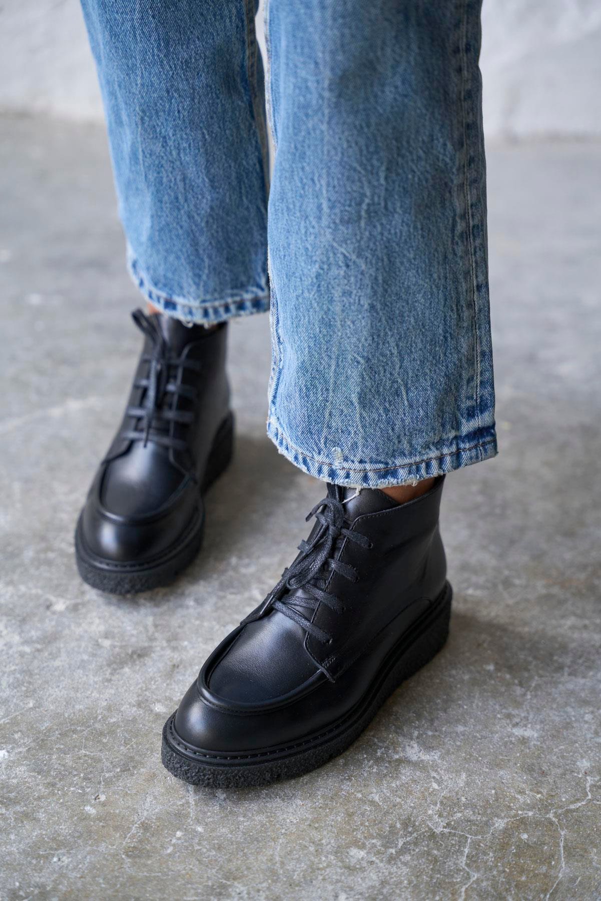 REGGİO SİYAH DERİ BOT