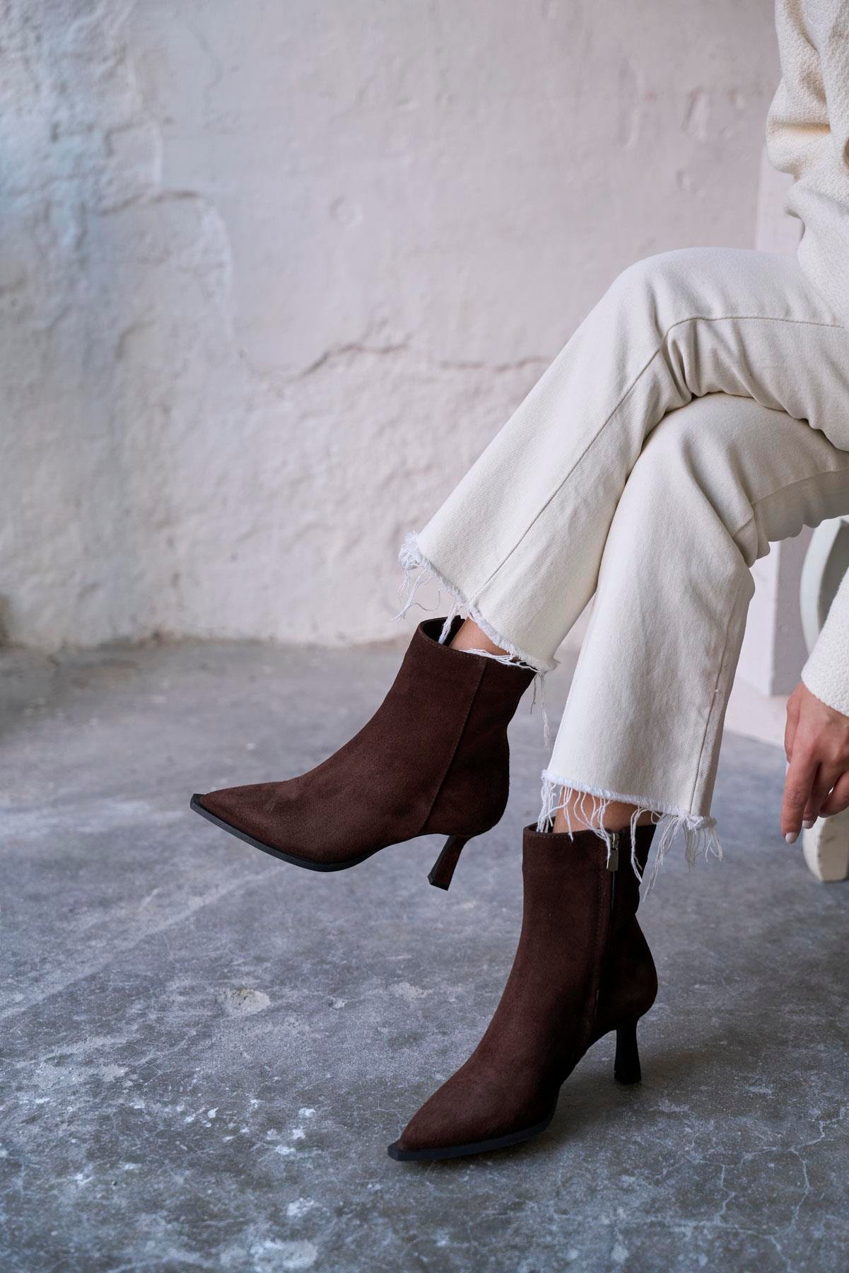 RİVERA KAHVE SÜET TOPUKLU BOT