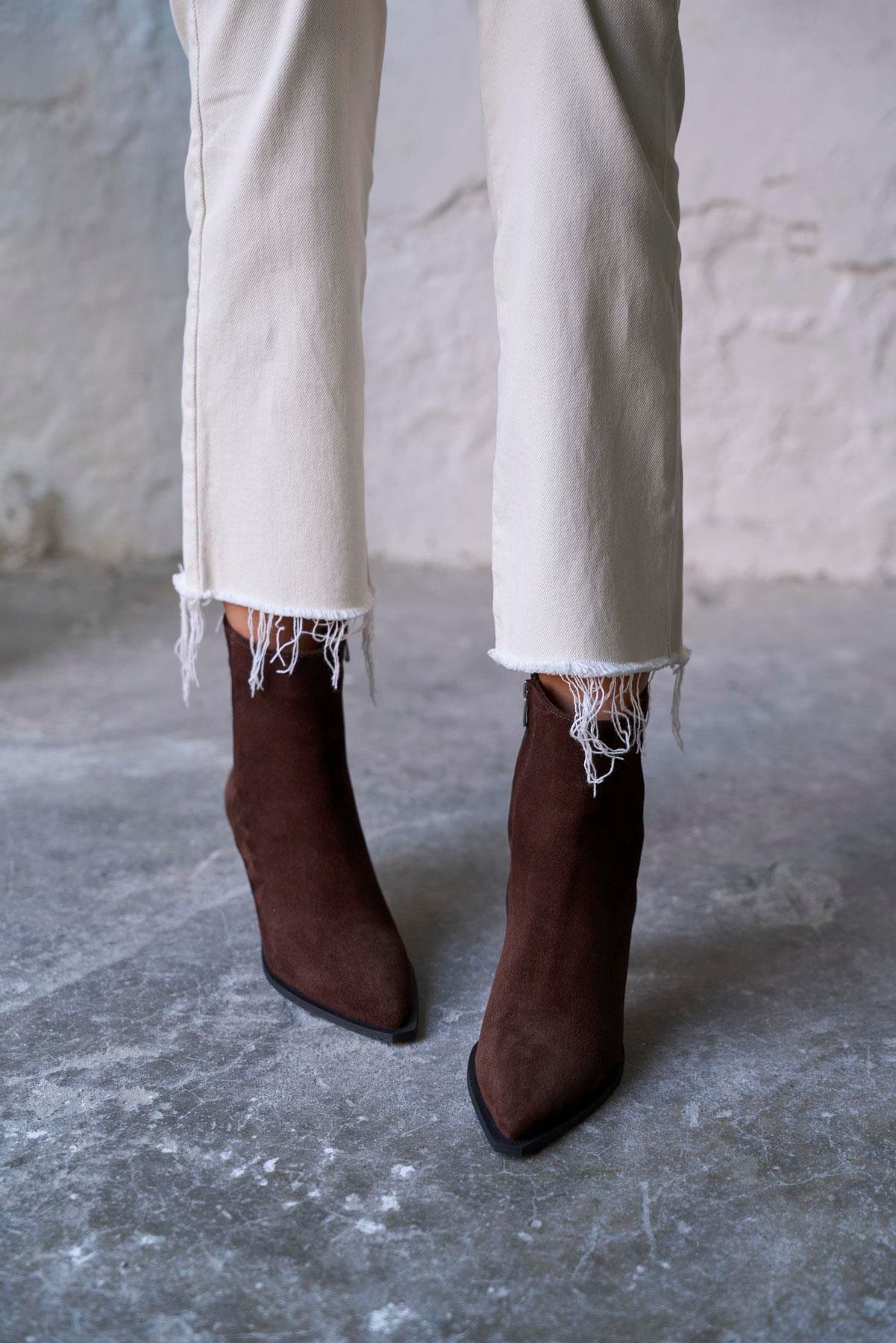 RİVERA KAHVE SÜET TOPUKLU BOT