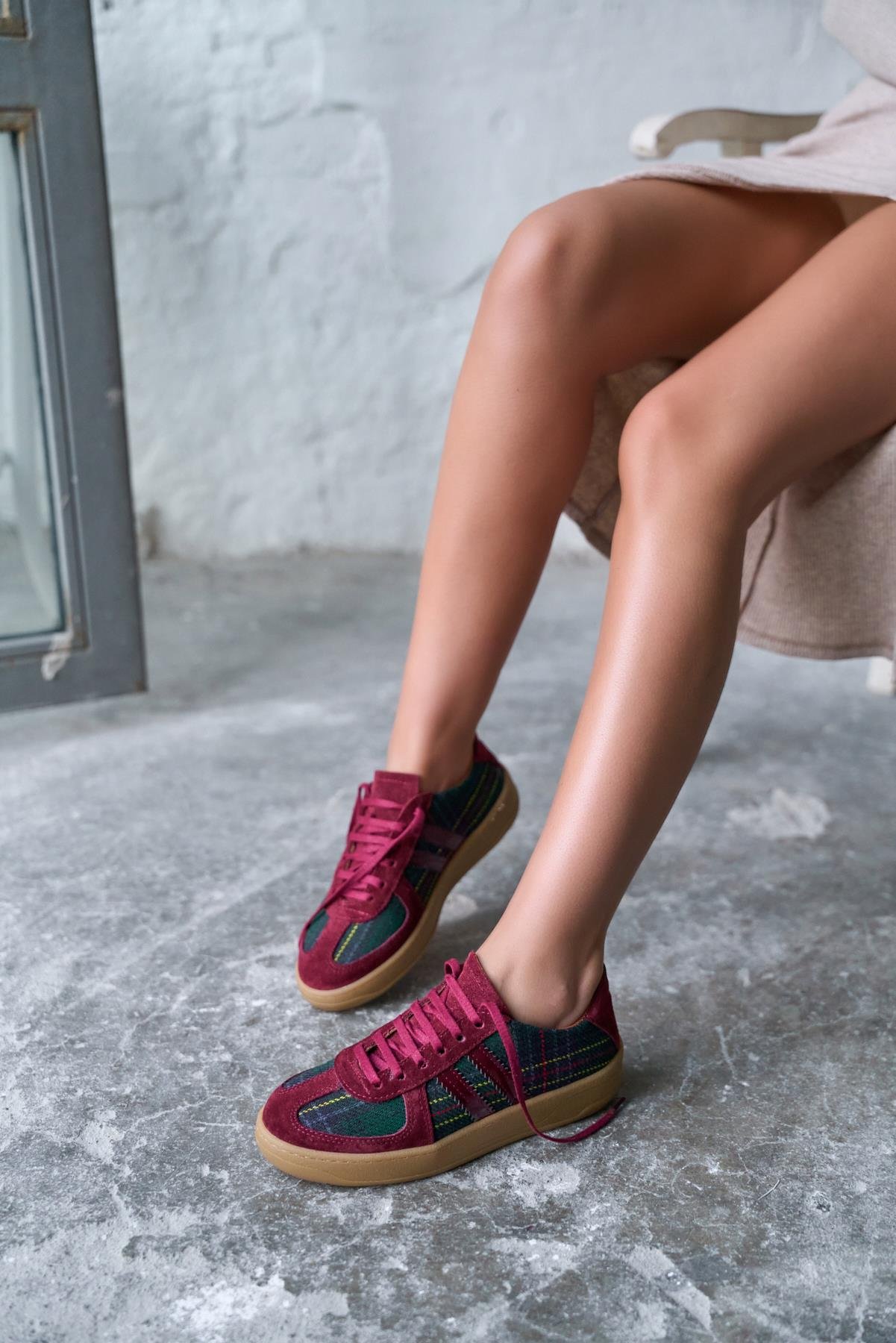 SCOTİSH BORDO EKOSE SPOR AYAKKABI