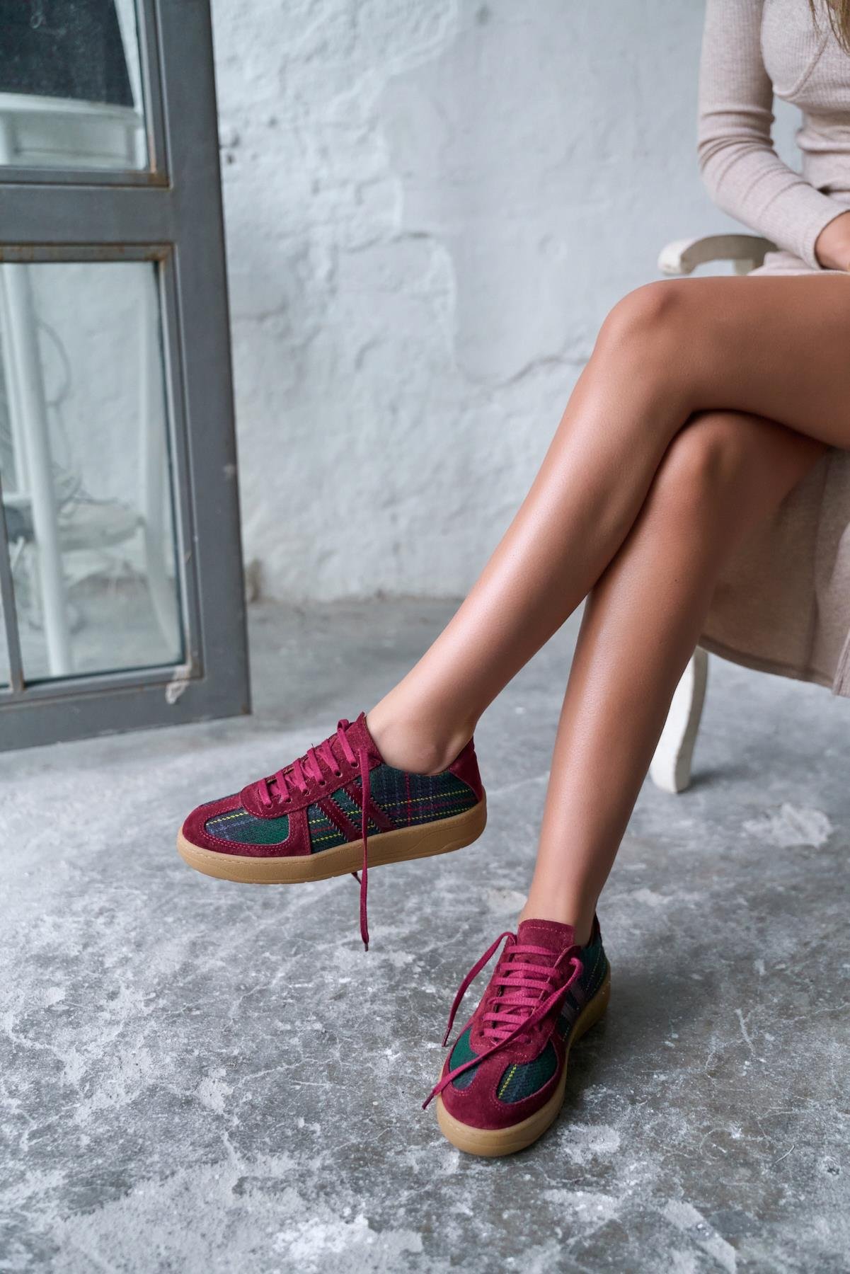 SCOTİSH BORDO EKOSE SPOR AYAKKABI